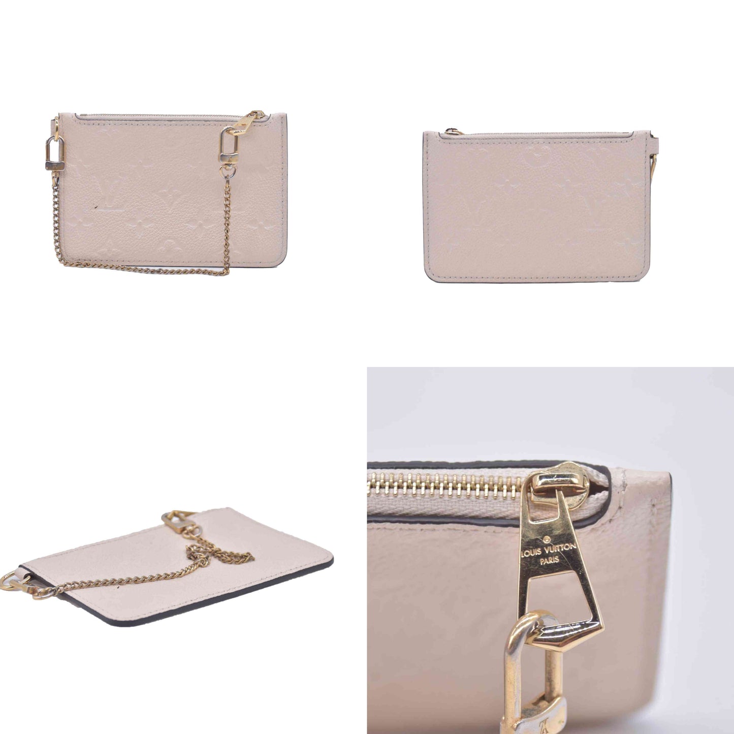 $650 Louis Vuitton Key Pouch S Empreinte Cream CONSIGNMENT