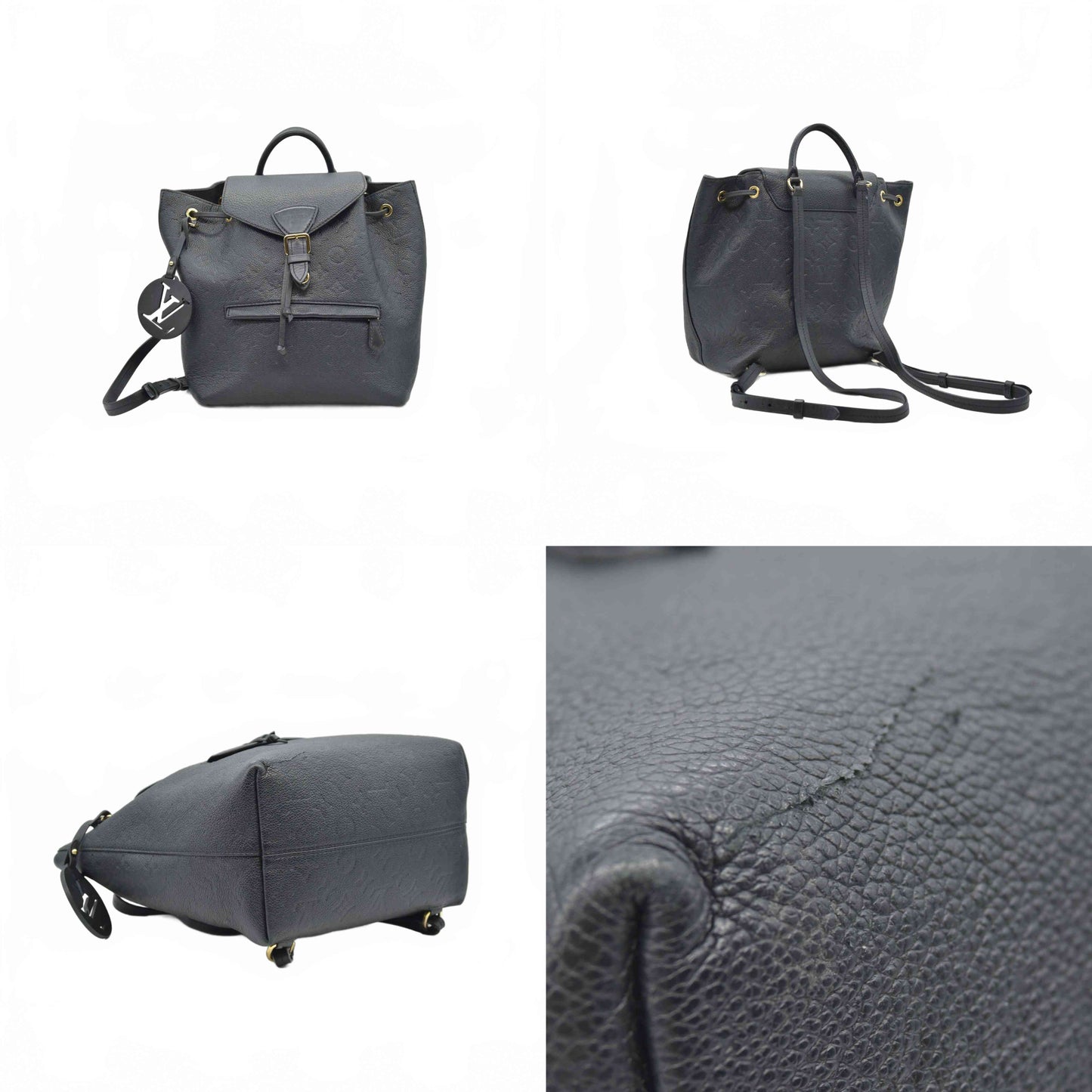 $2980 Louis Vuitton Black Montsouris Empreinte Noir Black Backpack 2020