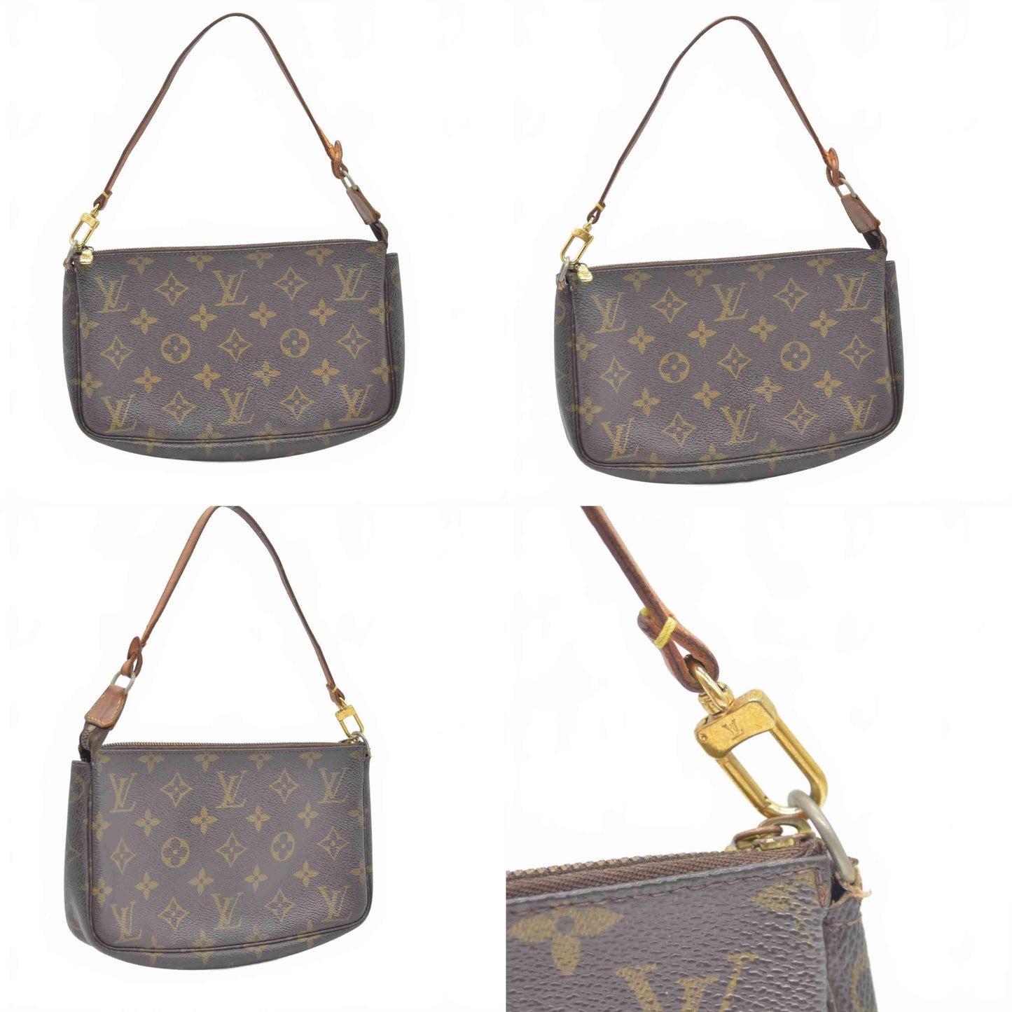 $1290 2000 Louis Vuitton LV Pochette Accessories Brown Monogram AR0080