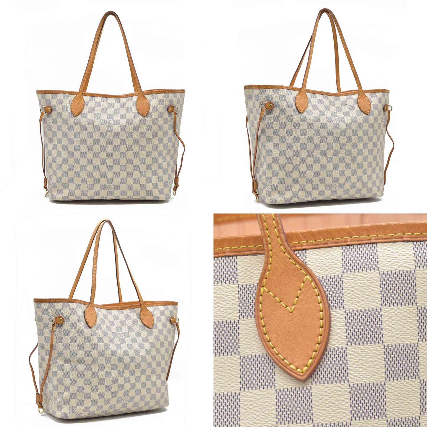 AUCTION $2170 Louis Vuitton  Damier Azur Neo Neverfull MM Rose Ballerine