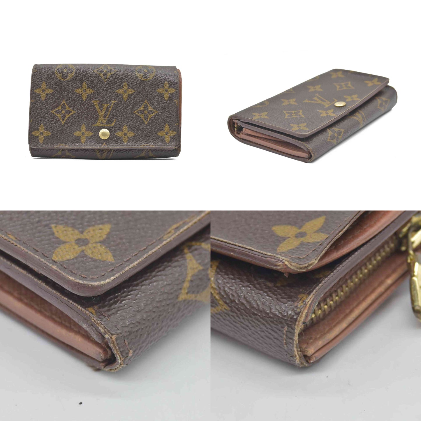$560 1996 Louis Vuitton Monogram Porte Monnaie Billets Tresor Bifold Wallet CONSIGNMENT MI0926