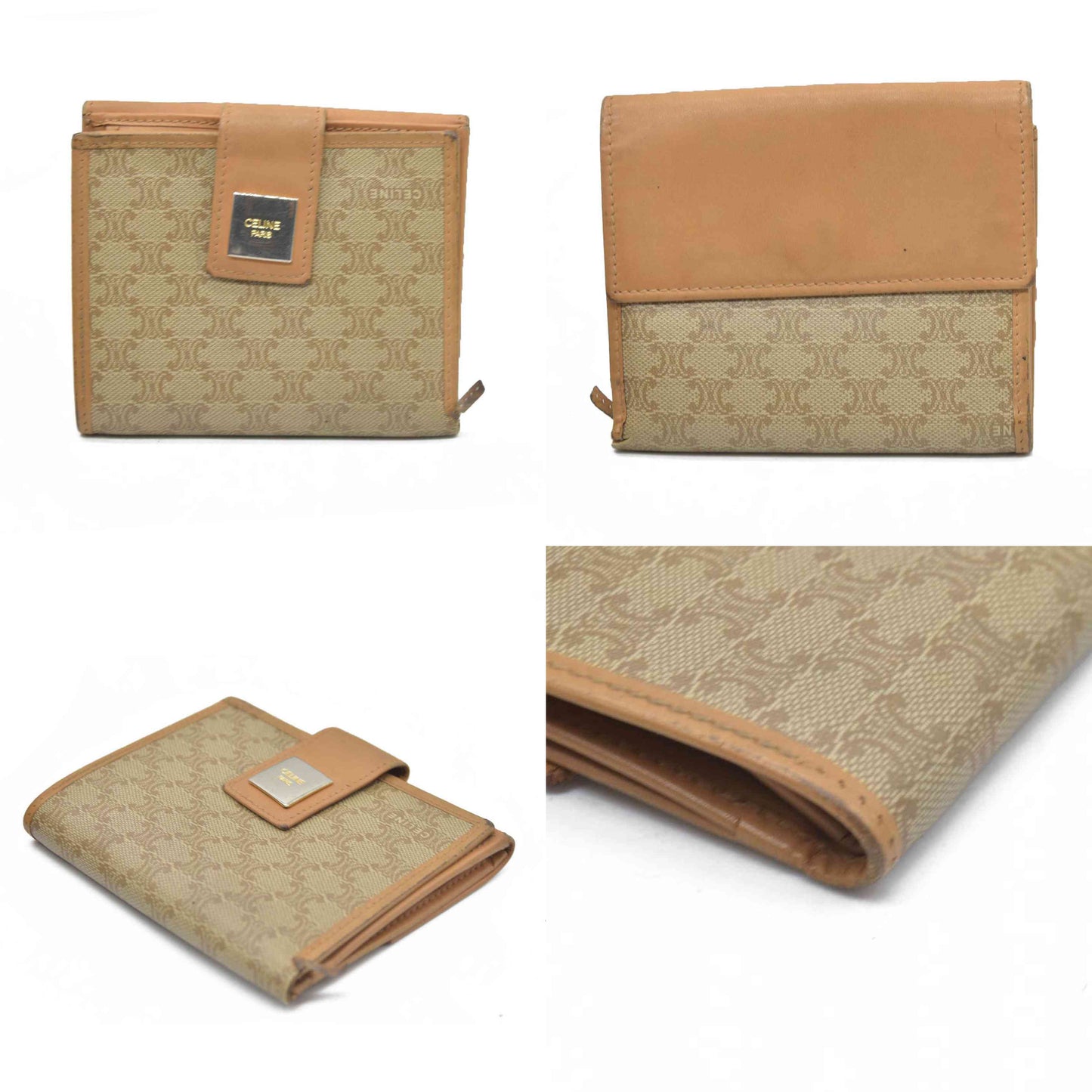 Celine Leather Printed French Purse