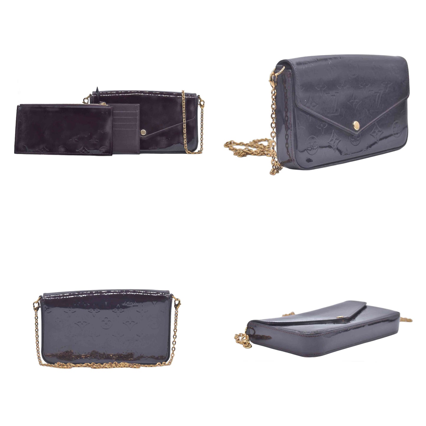 Louis Vuitton Vernis Pochette Felicie Chain Wallet Amarante CONSIGNMENT