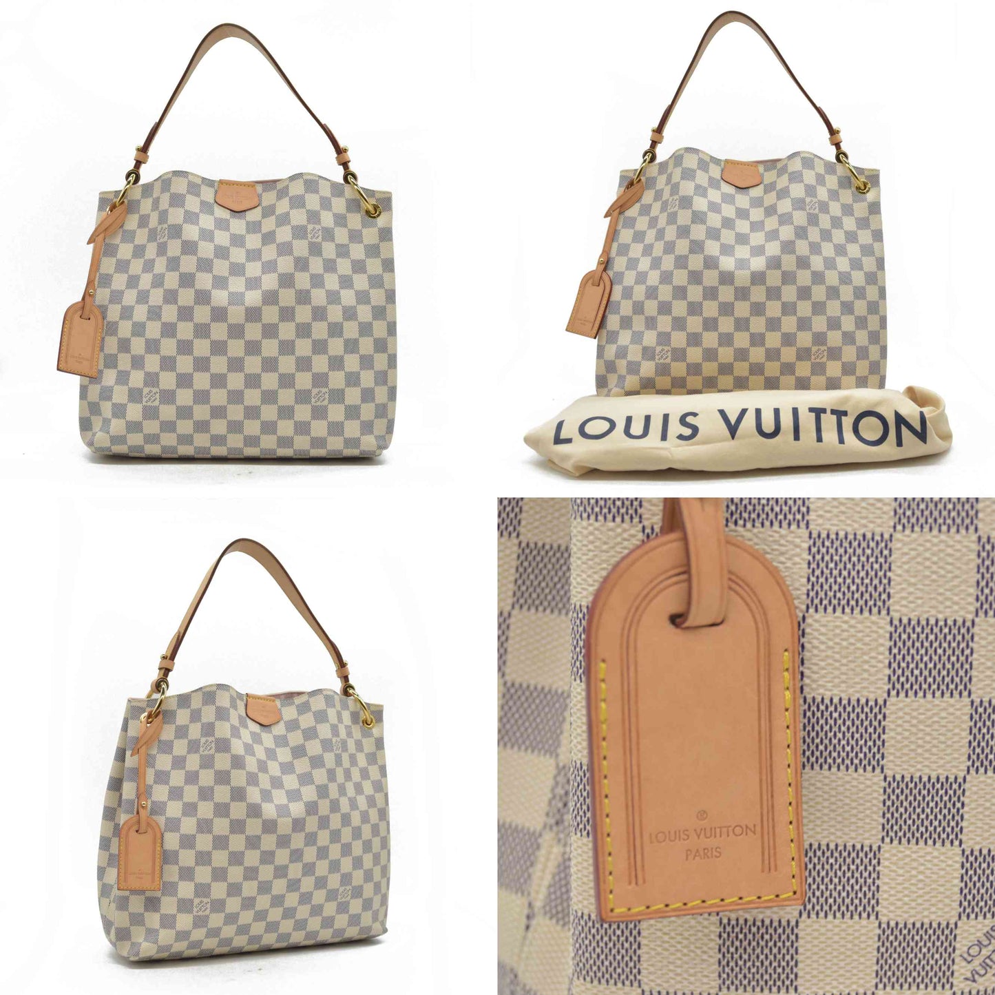 LOUIS VUITTON Damier Azur Graceful PM Tote RI3148