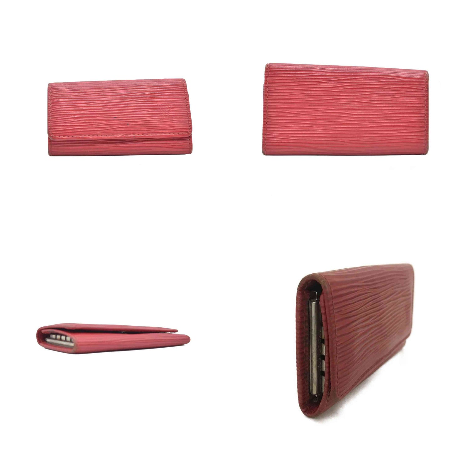 $345 2005 Louis Vuitton Epi Multicles Leather 4 Ring Key Case Red CA1015