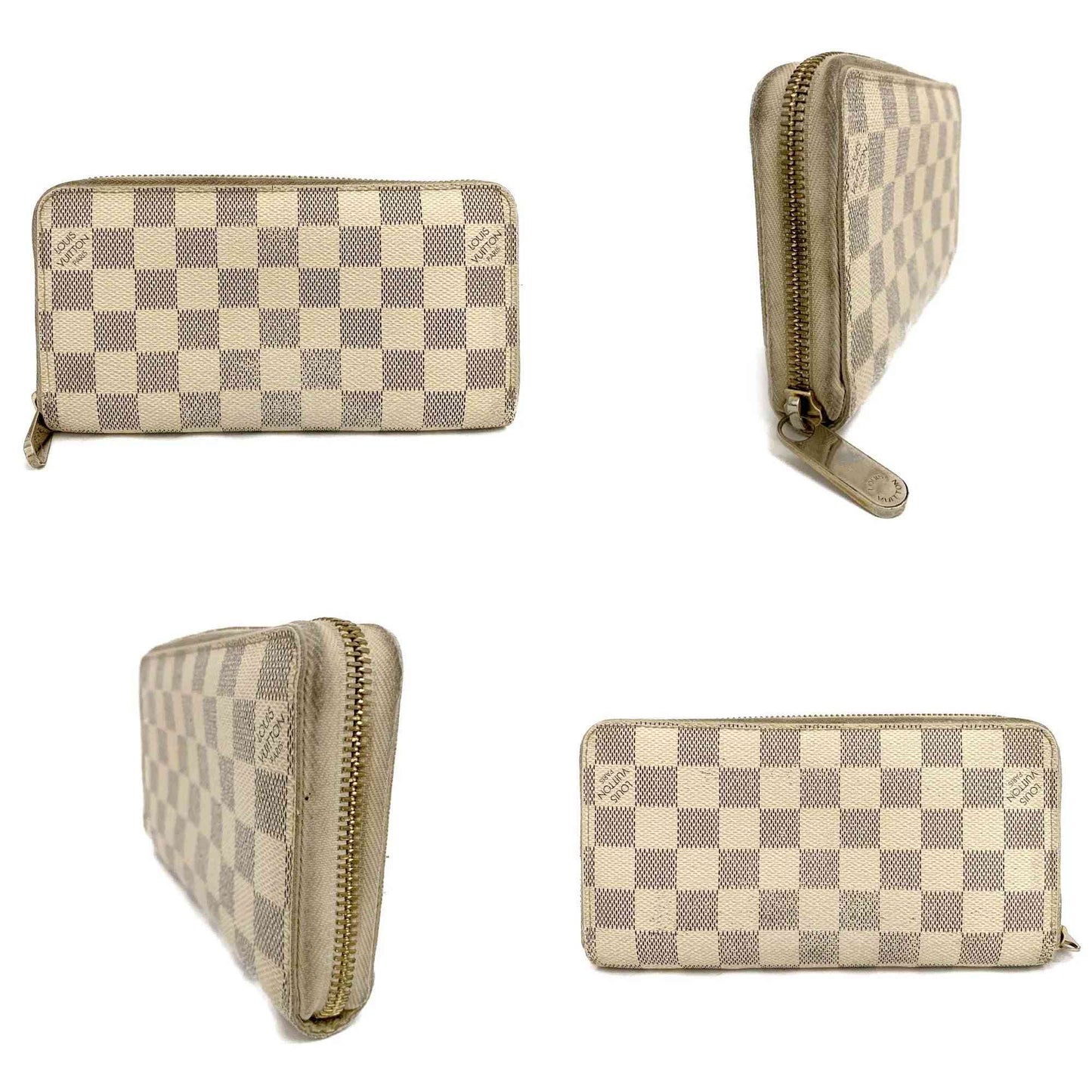 $915 2008 Louis Vuitton Damier Azur Zippy Wallet VI0088