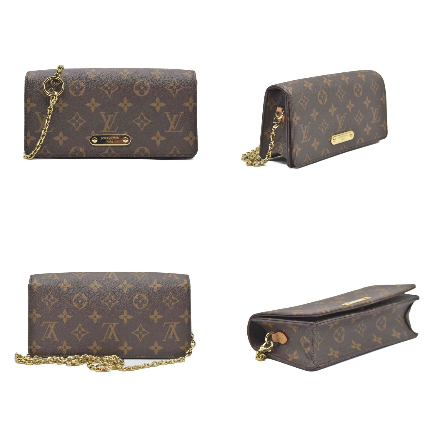 $1750 Louis Vuitton Monogram Wallet On Chain Lily