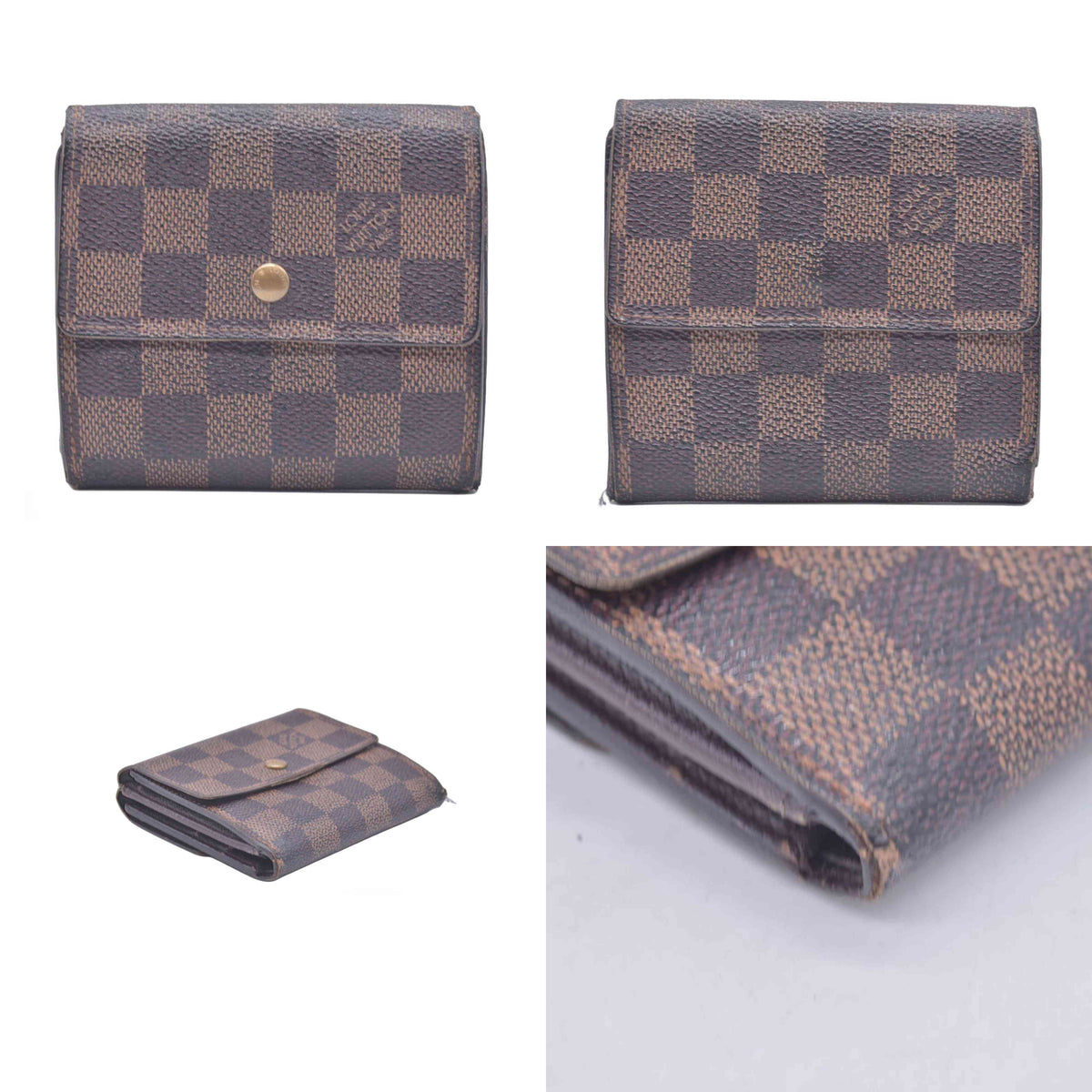 $630 Louis Vuitton Damier Ebene Elise Wallet CONSIGNMENT 10020928