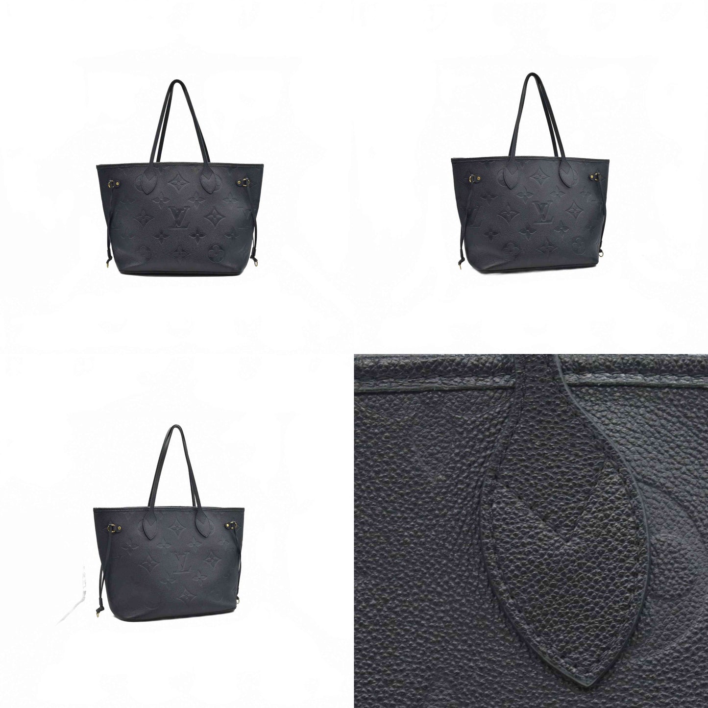 $2940 Louis Vuitton LV Monogram Neverfull  MM Empreinte Black Tote