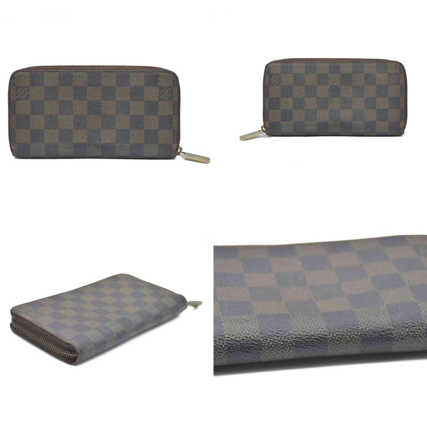 Louis Vuitton Damier Zippy Zip Around Long Wallet Purse Brown CA1099