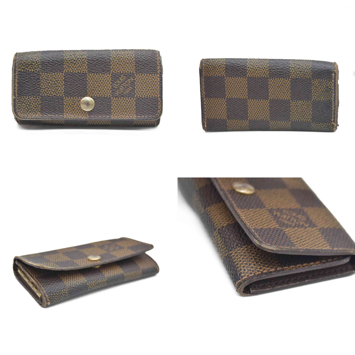 Louis Vuitton Damier Multicles 4 Ring Key Case Brown FL4007