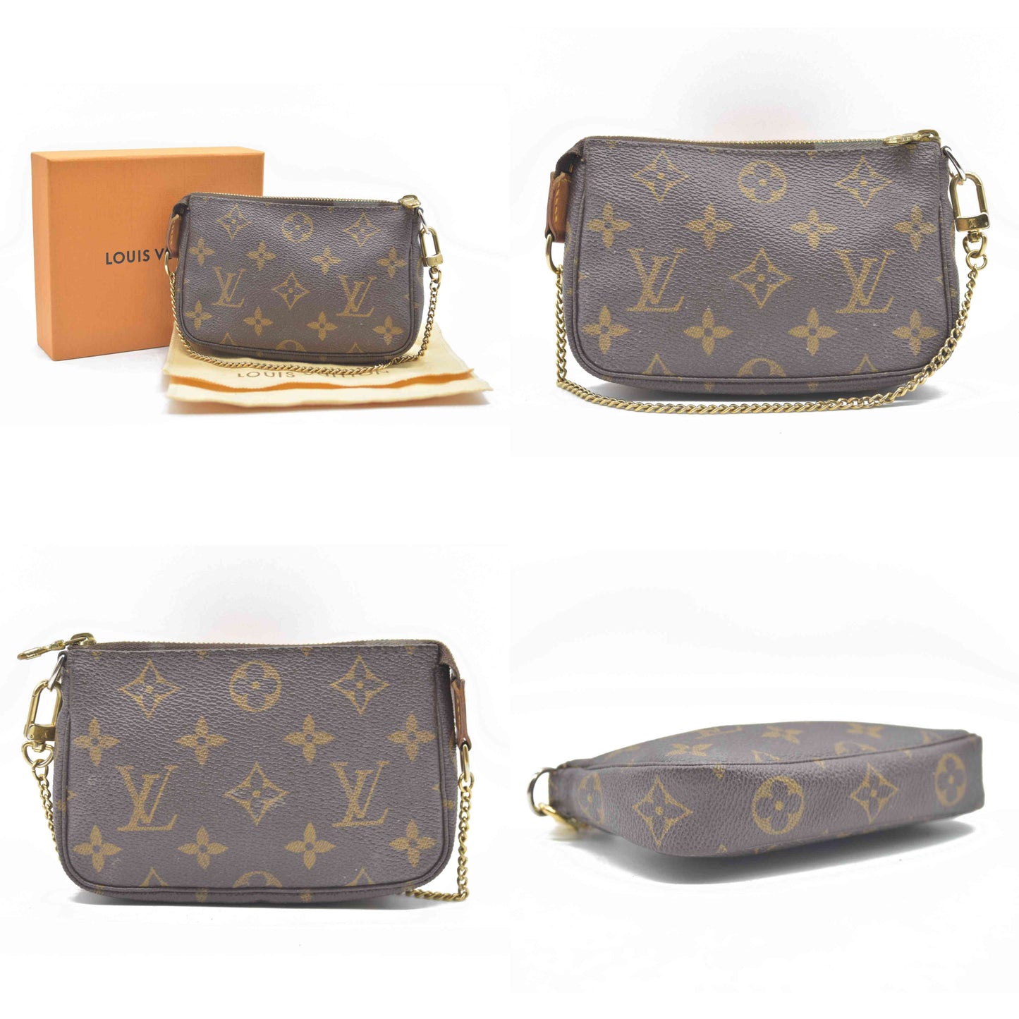 $810 Louis Vuitton Monogram Mini Pochette Accessories Pouch FL0055 2005