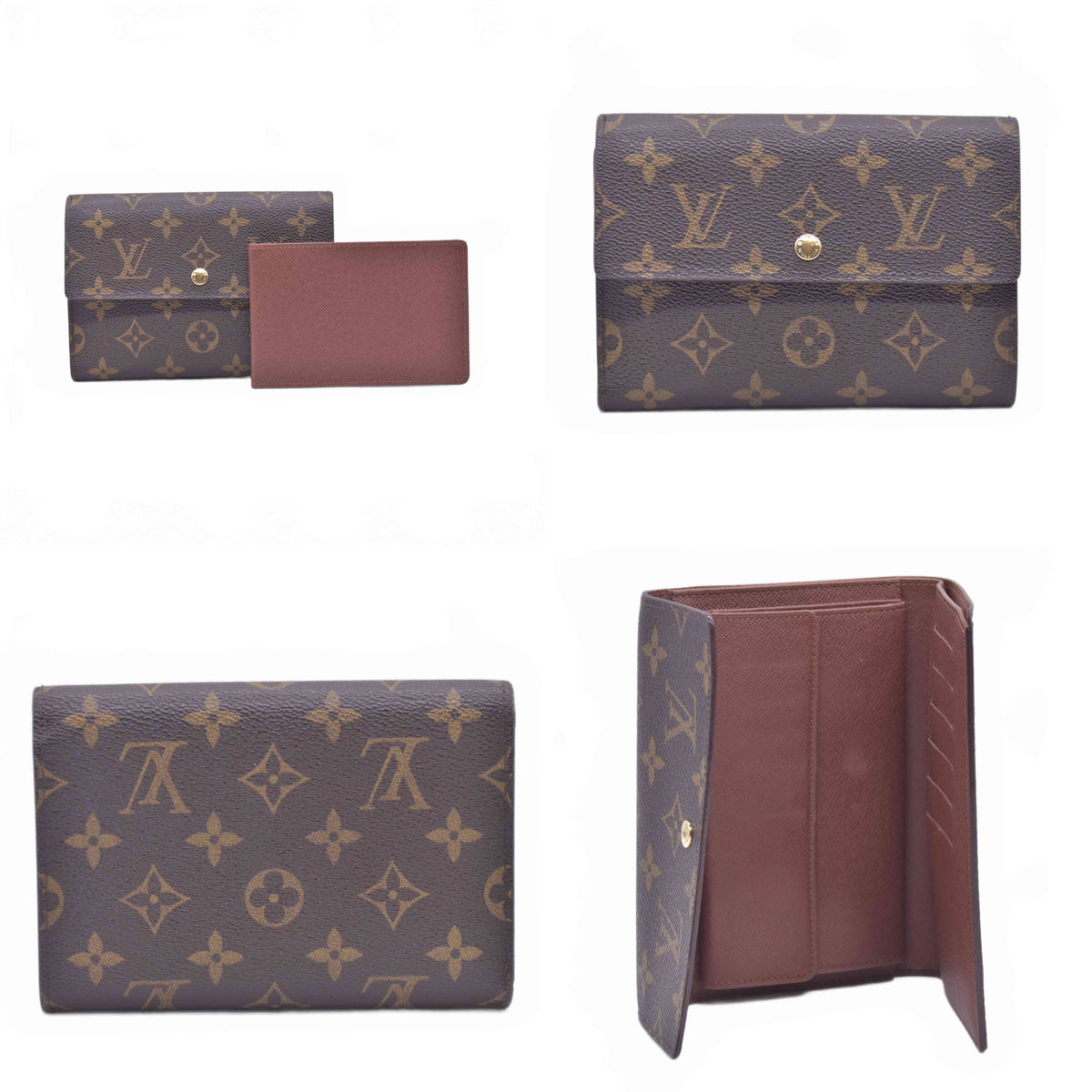 $550 2000 Louis Vuitton Monogram Porte Tresor Etui Papiers Trifold Wallet SP0050 10021012