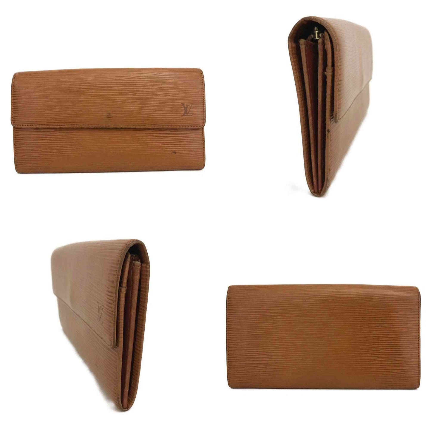 $805 1997 Louis Vuitton Epi Porte Feuille Sarah Leather Long Bifold Wallet CA0947