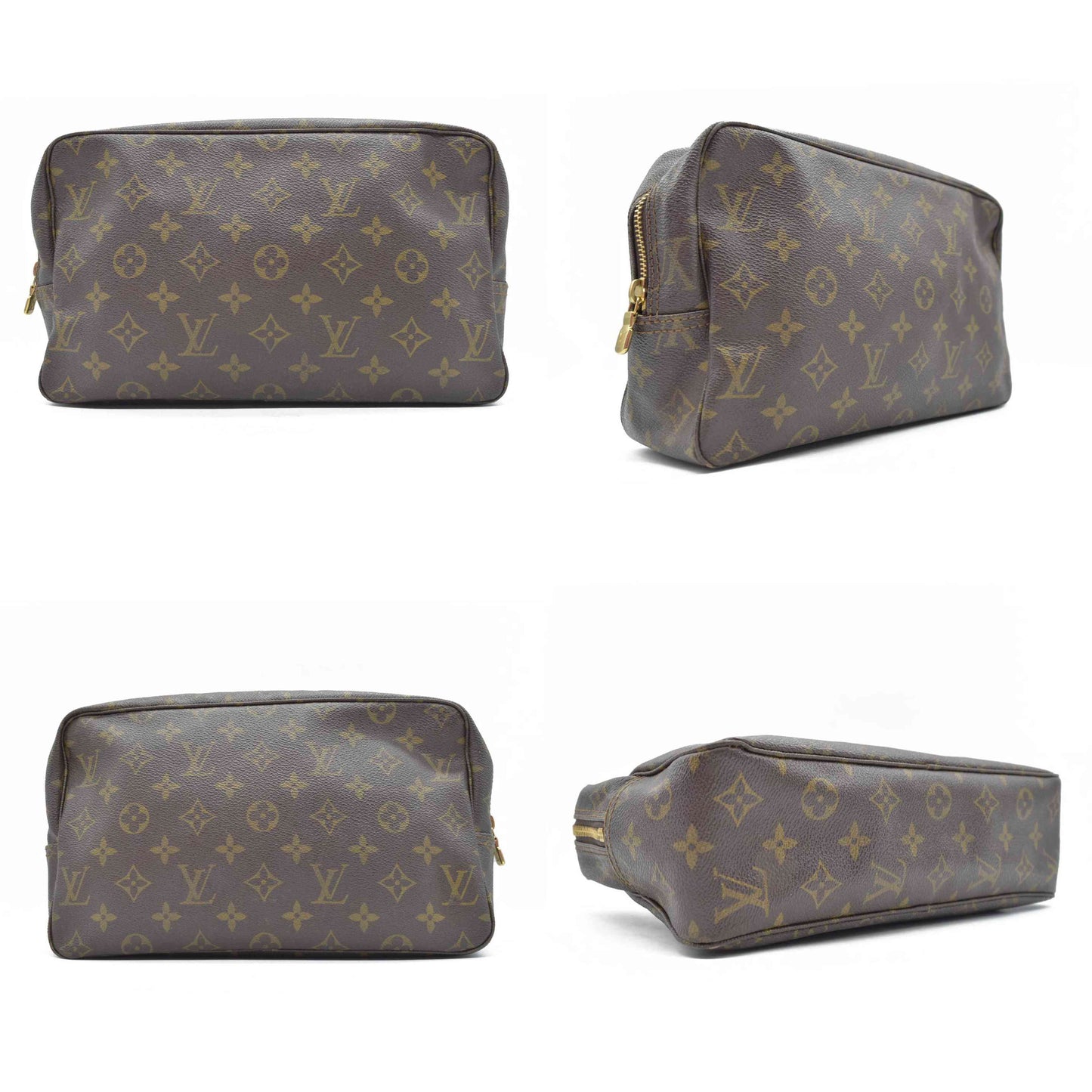 $675 Louis Vuitton Monogram Trousse Toilette 28 Clutch Pouch Bag 831