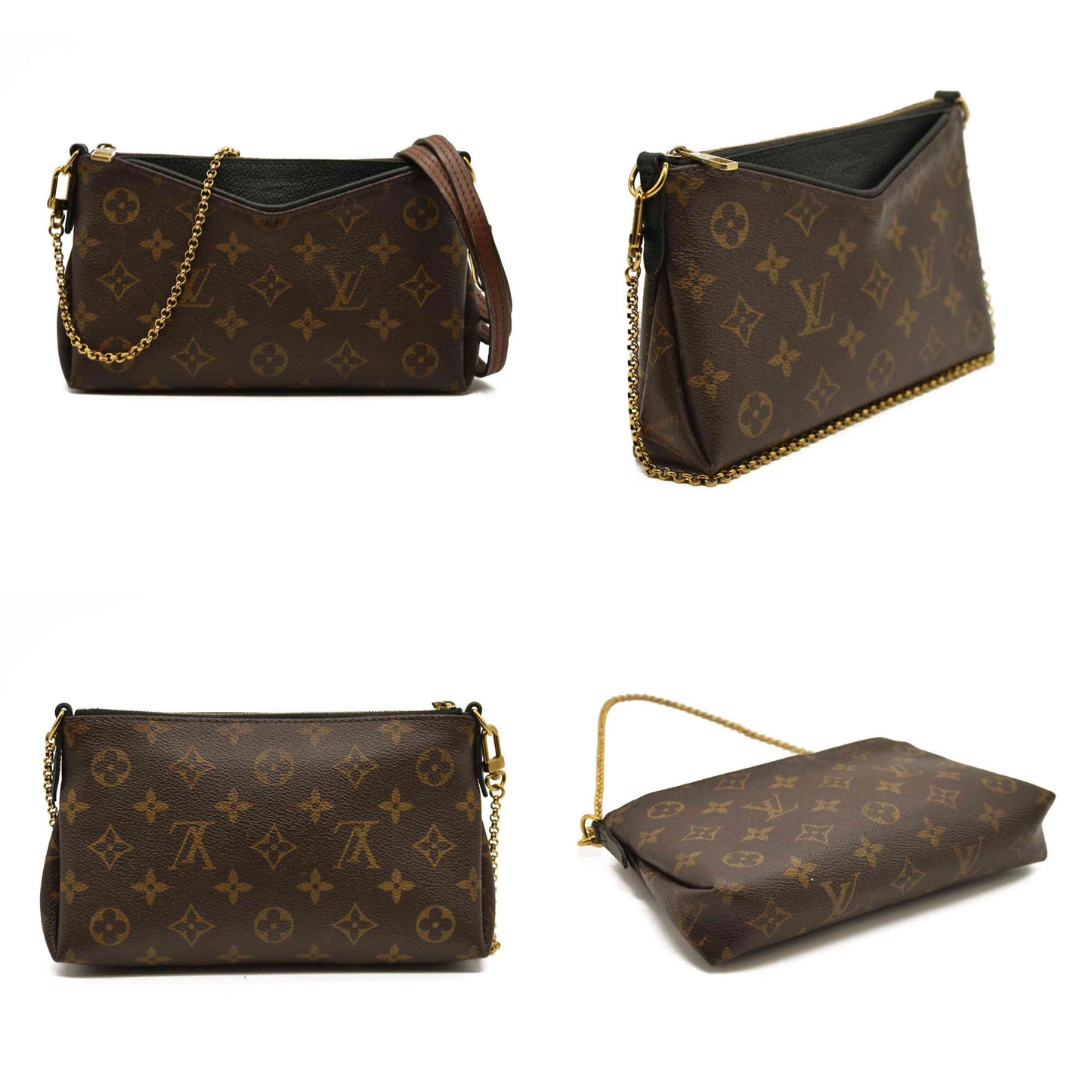 Louis Vuitton  Monogram Pallas Clutch Black