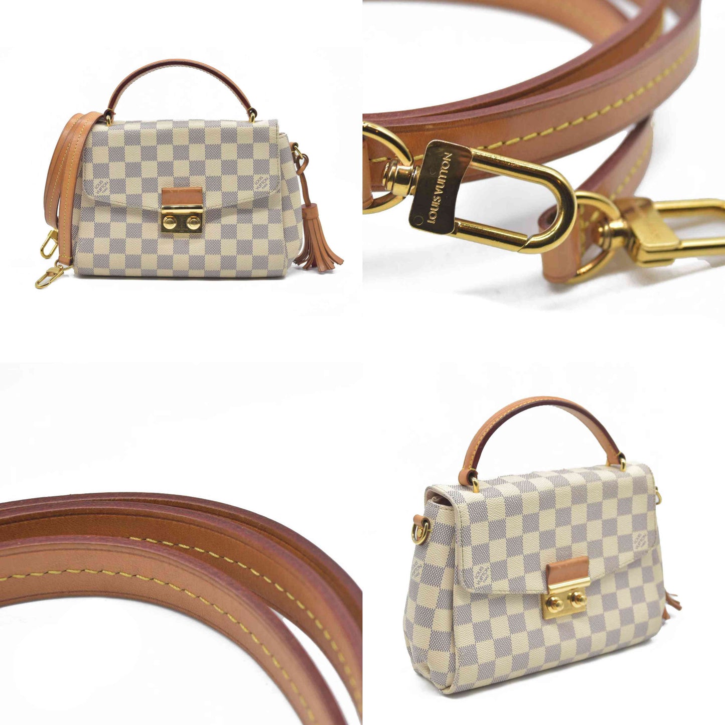 $1960 Louis Vuitton Damier Azur Canvas Croisette Bag