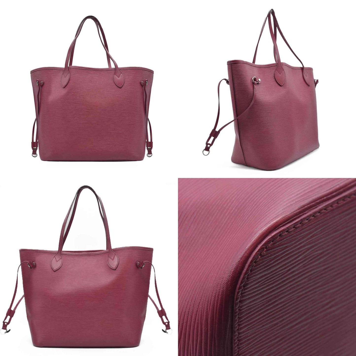 $2500 Louis Vuitton Epi Leather Neverfull MM Fuchsia SR2103