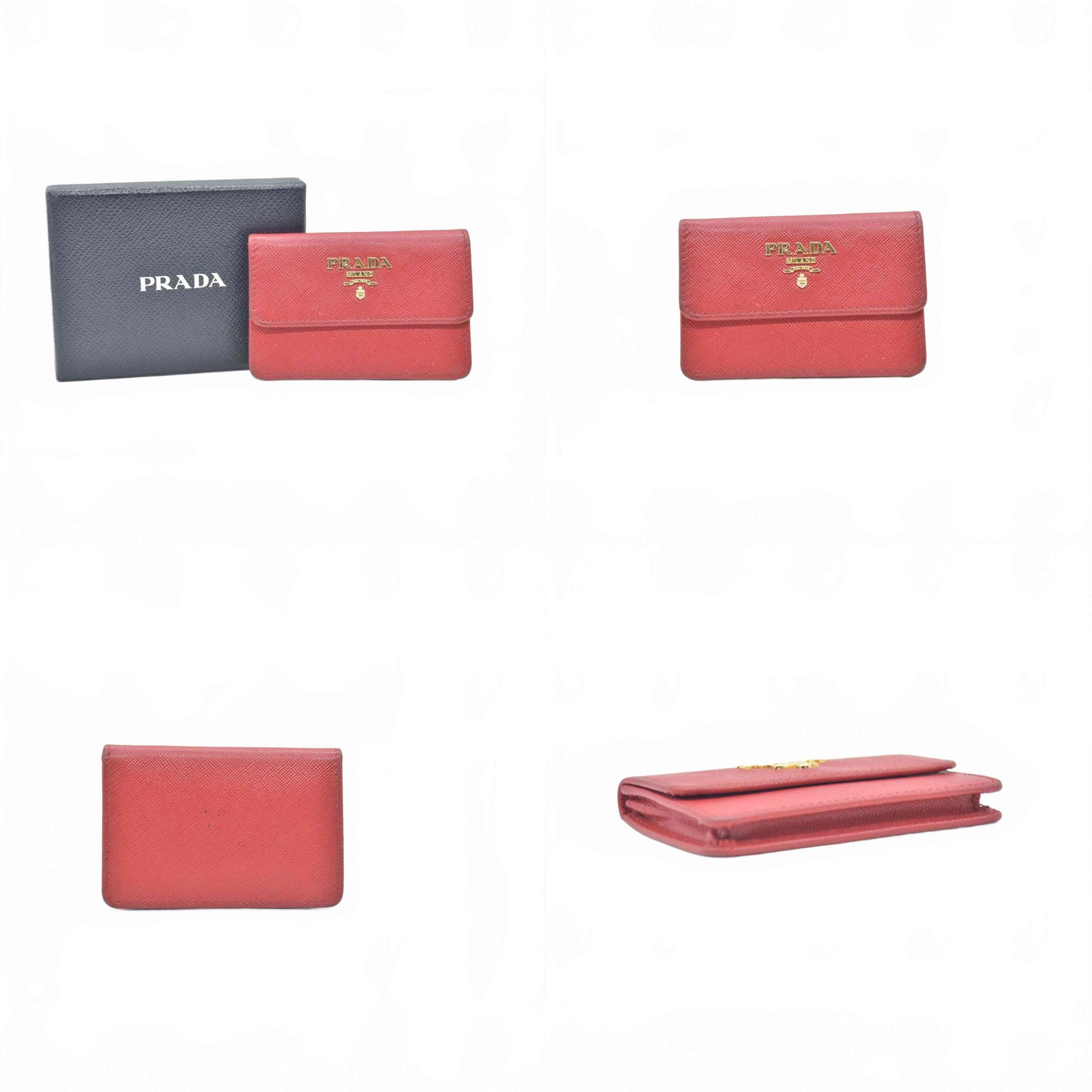 $850 Prada Leather Bag Pouch Red CONSIGNMENT
