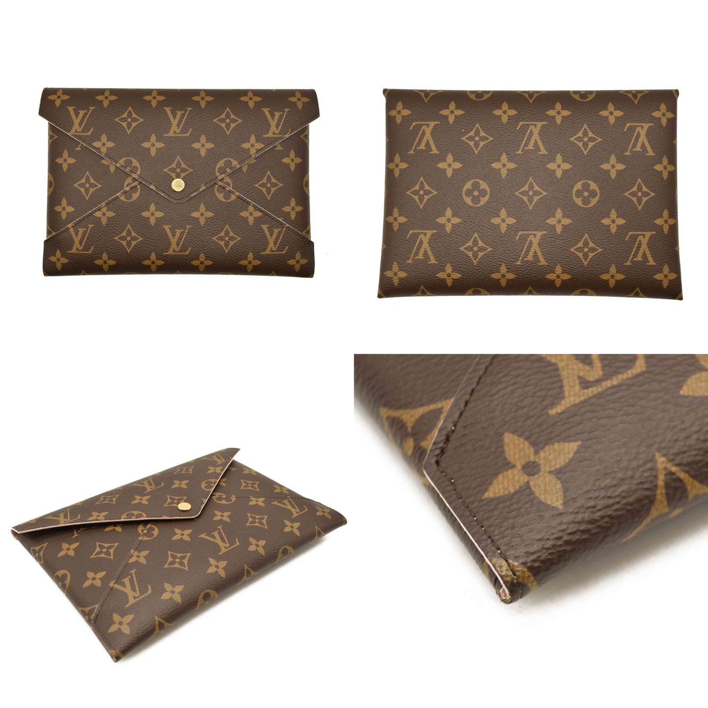 LOUIS VUITTON  Monogram Kirigami Pochette USED RFID Rose Ballerine Large