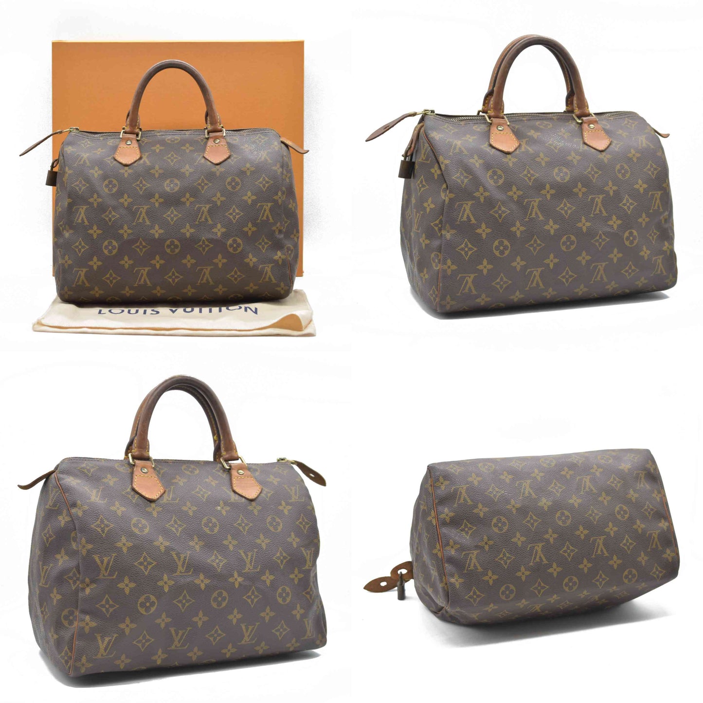 $1600 Louis Vuitton Speedy 30 Hand Bag Monogram Brown SP0937 1997
