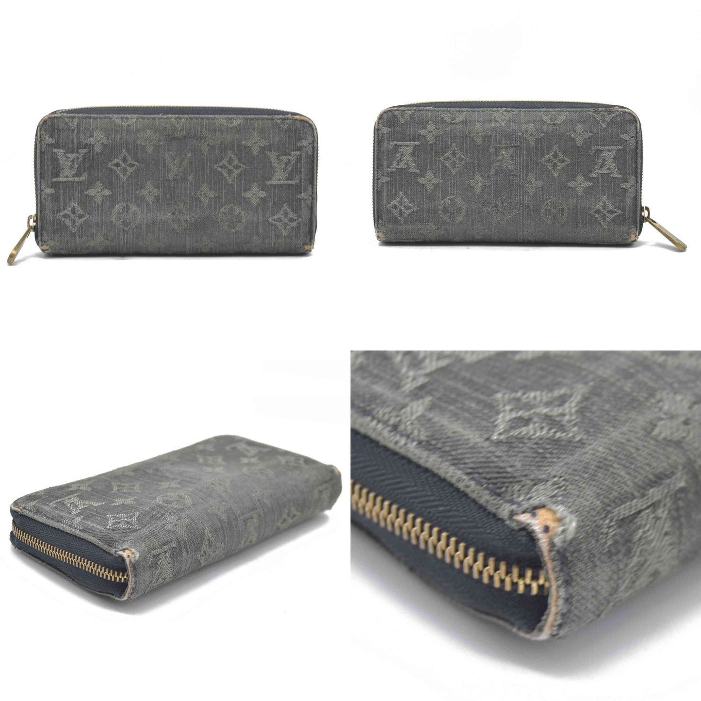 $1060 2008 LOUIS VUITTON Monogram Denim Zippy Round Zipper Long Wallet CA0078
