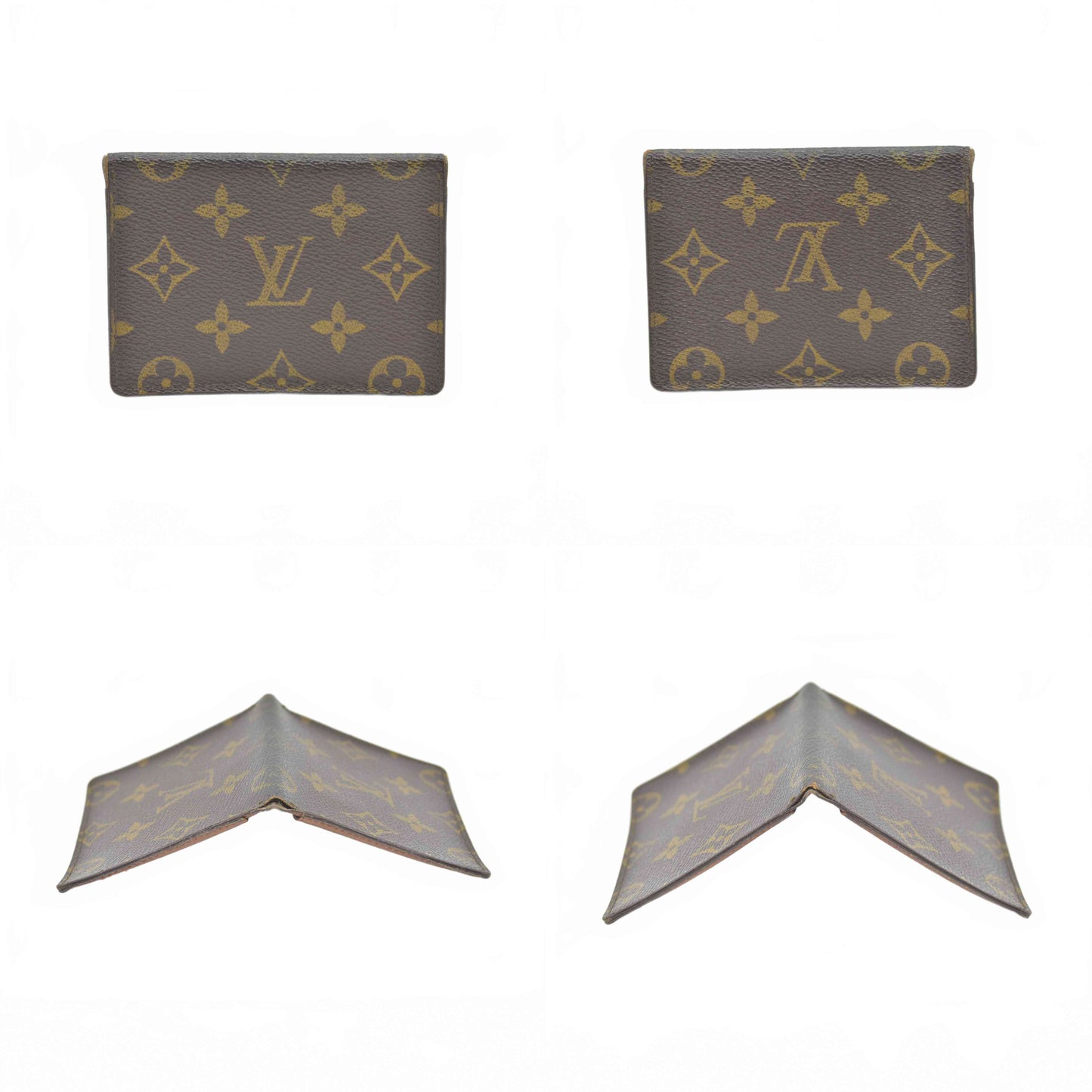 $535 1989 Louis Vuitton Monogram Porte 2 Cartes Vertical Pass Card Case MI8907