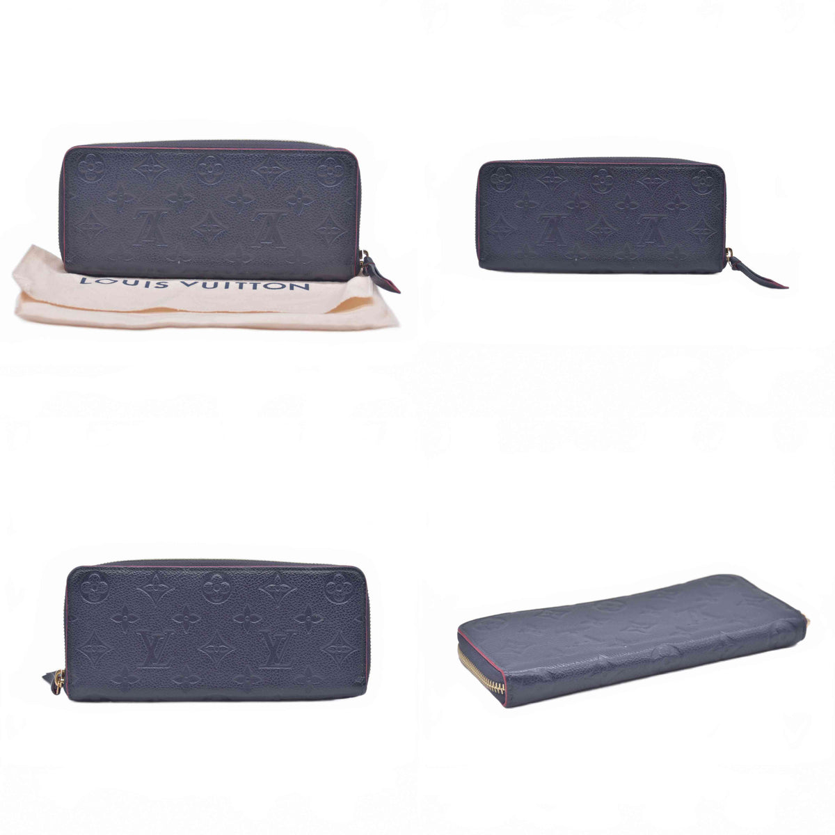 $1170 RFID Louis Vuitton Monogram Empreinte Portefeiulle Clemence Wallet 10021018