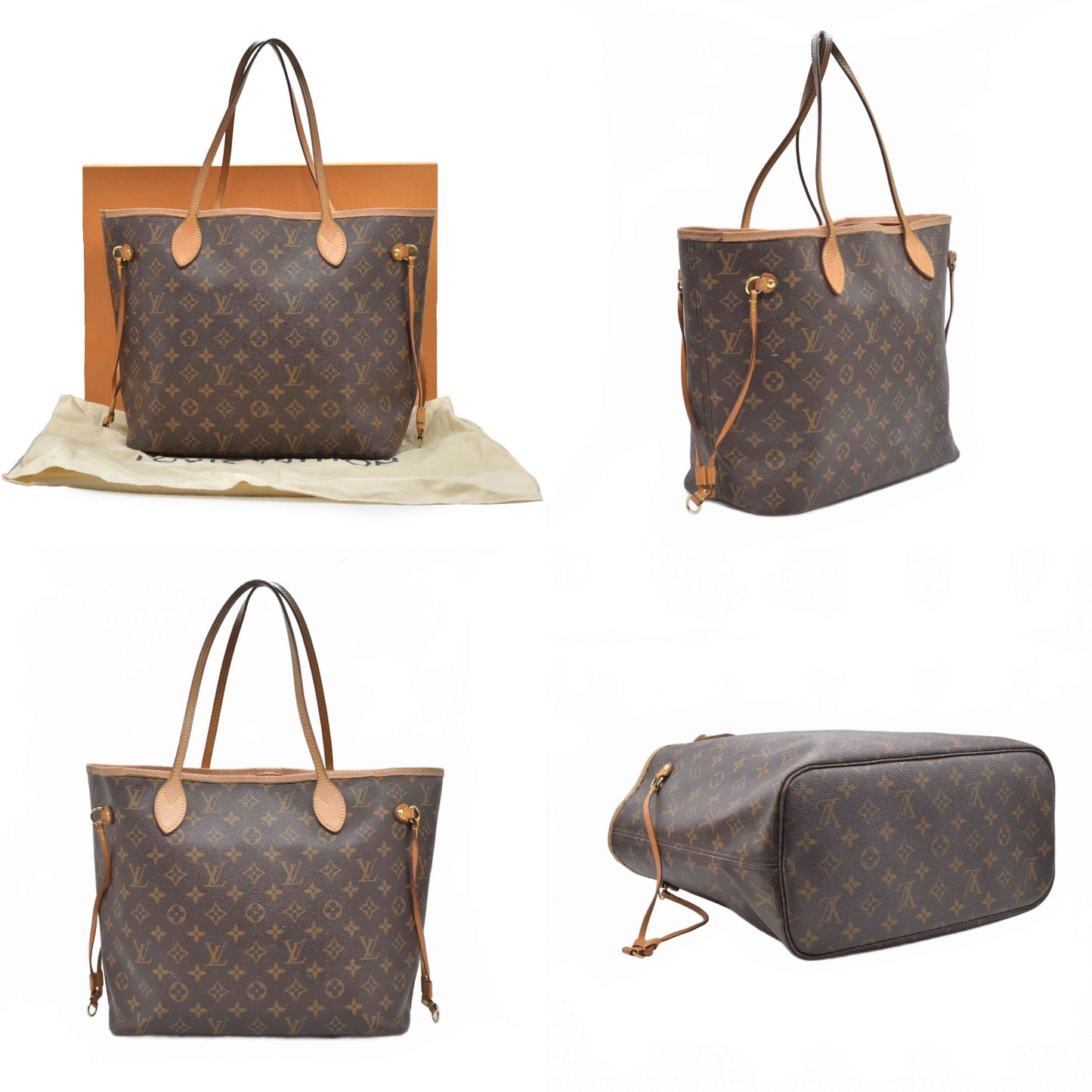$2170 Louis Vuitton Neverfull MM Monogram Mid Size Cherry Red Tote