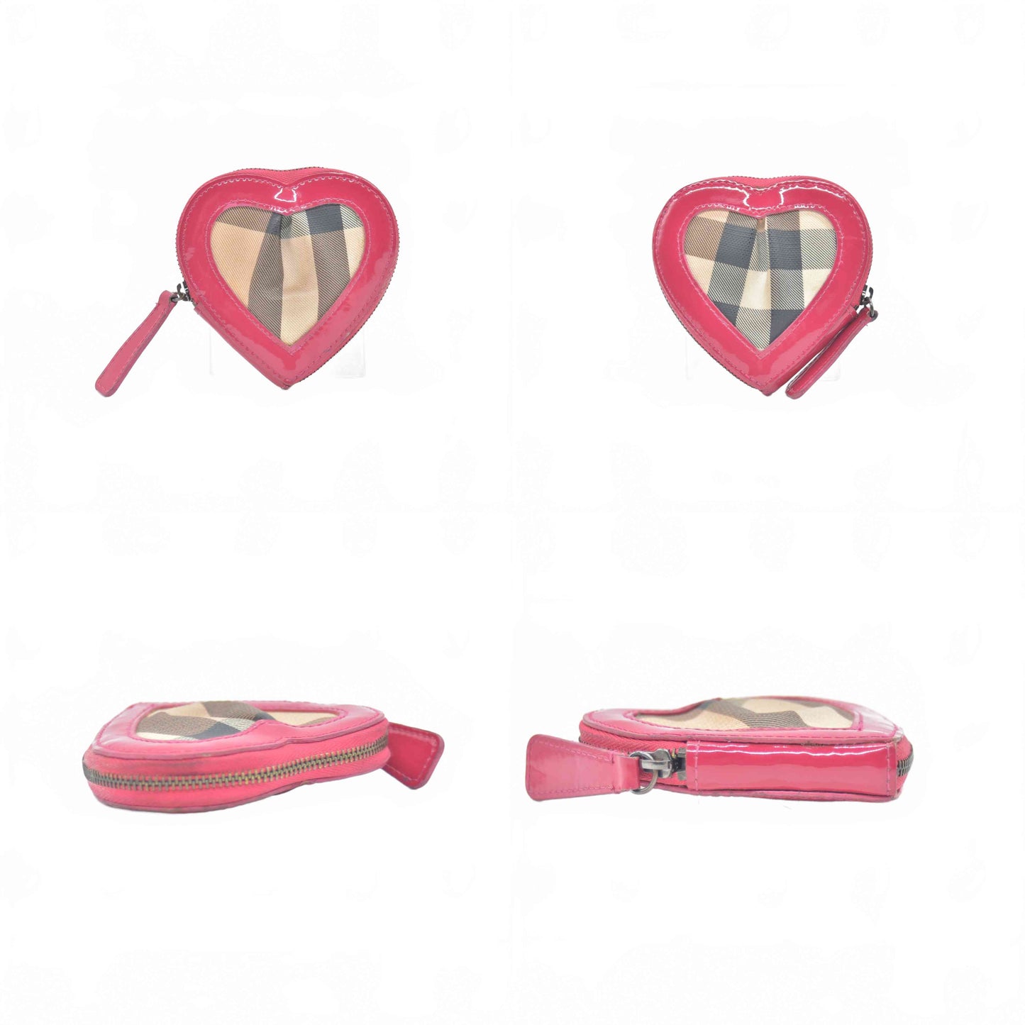 Burberry London Heart Nova Check Pattern Coin Pouch CONSIGNMENT