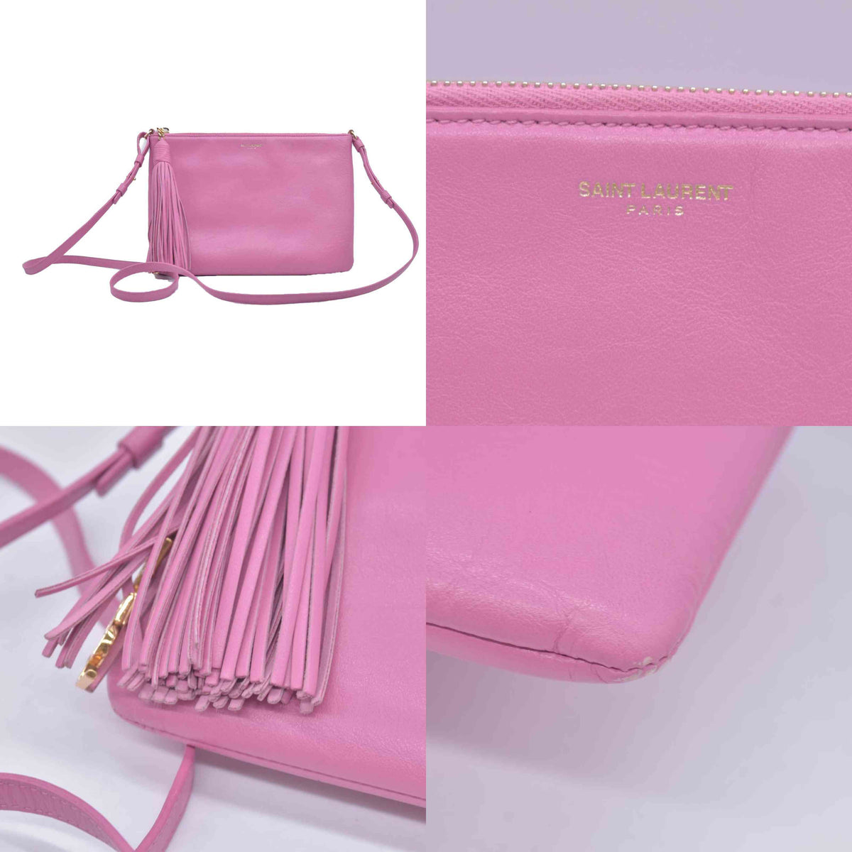 $1095 Saint Laurent Teen Leather Tassel Crossbody Bag CONSIGNMENT