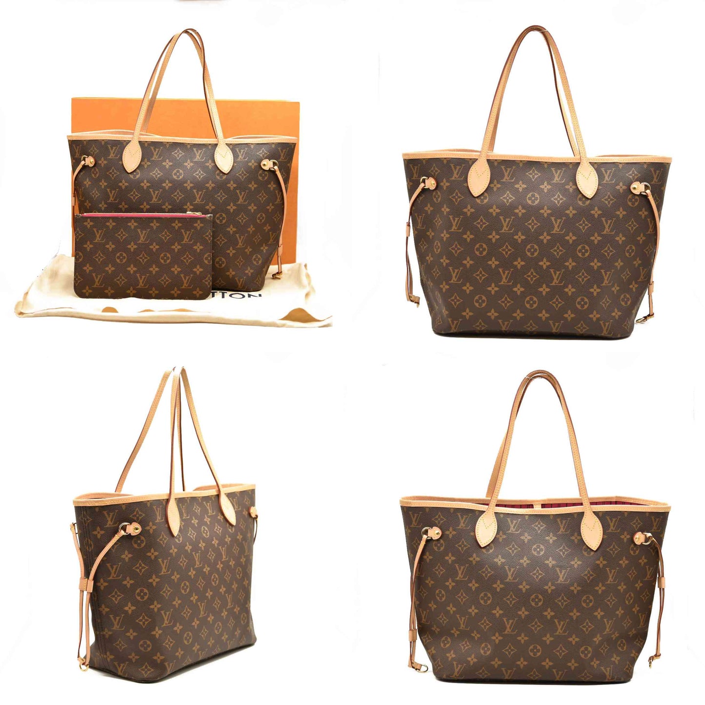 LOUIS VUITTON  Monogram Neverfull MM Fuchsia RFID