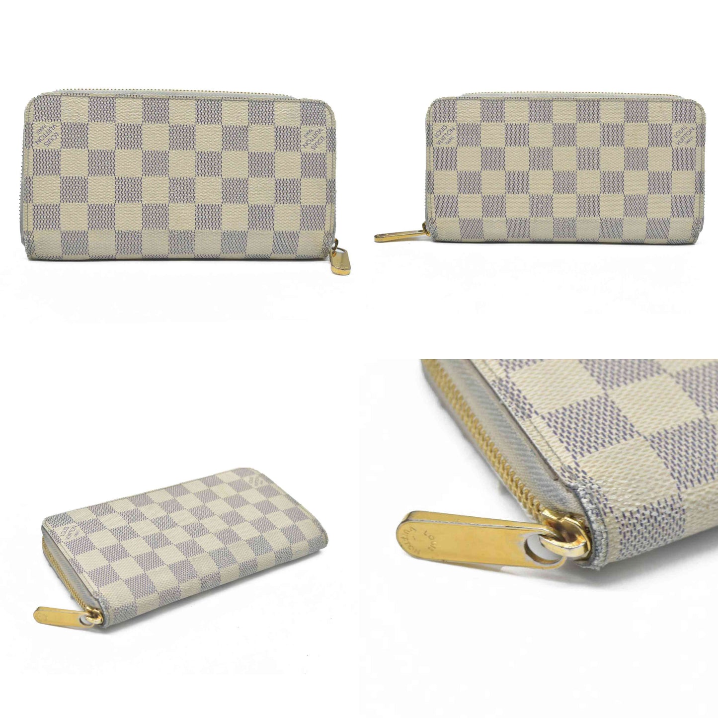 $895 Louis Vuitton  Damier Azur Zippy Wallet SD3196