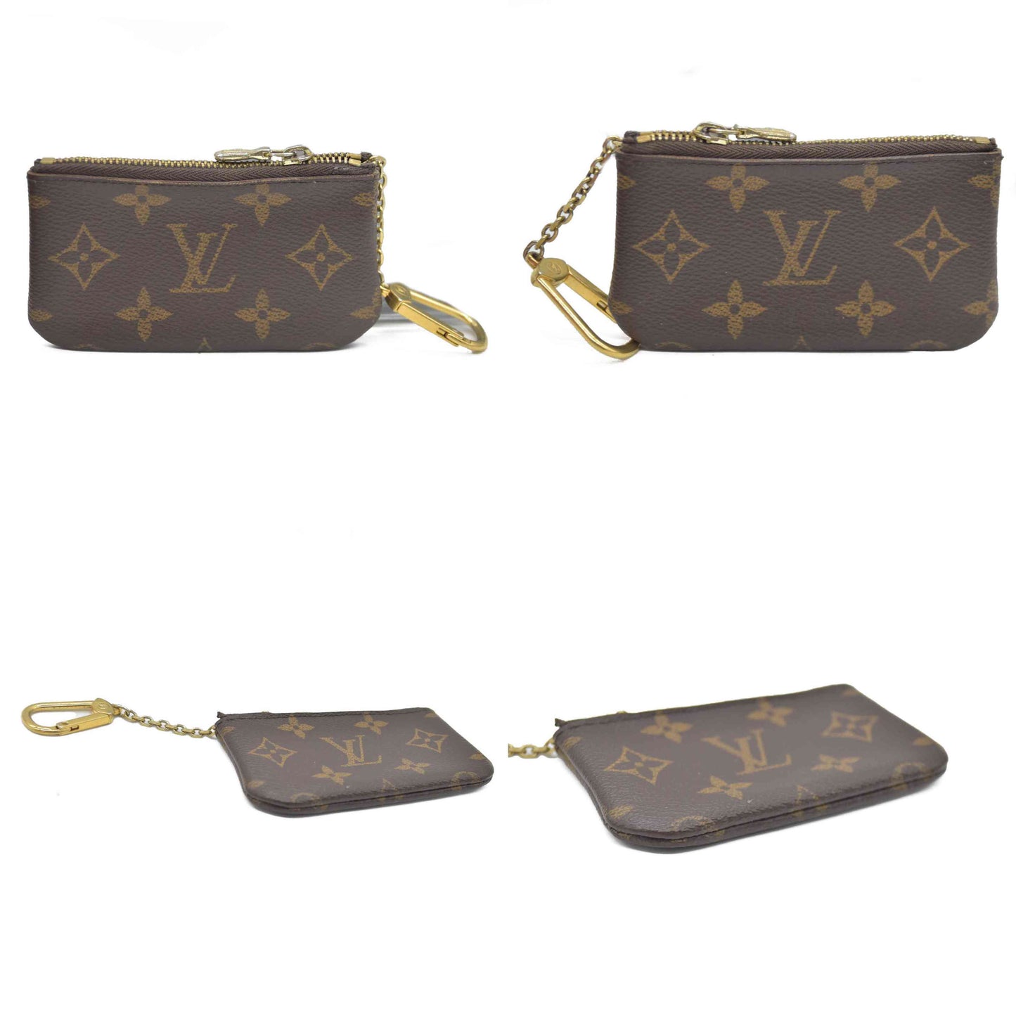 Louis Vuitton Monogram Pochette Cles Wallet Coin Purse Brown CT4260