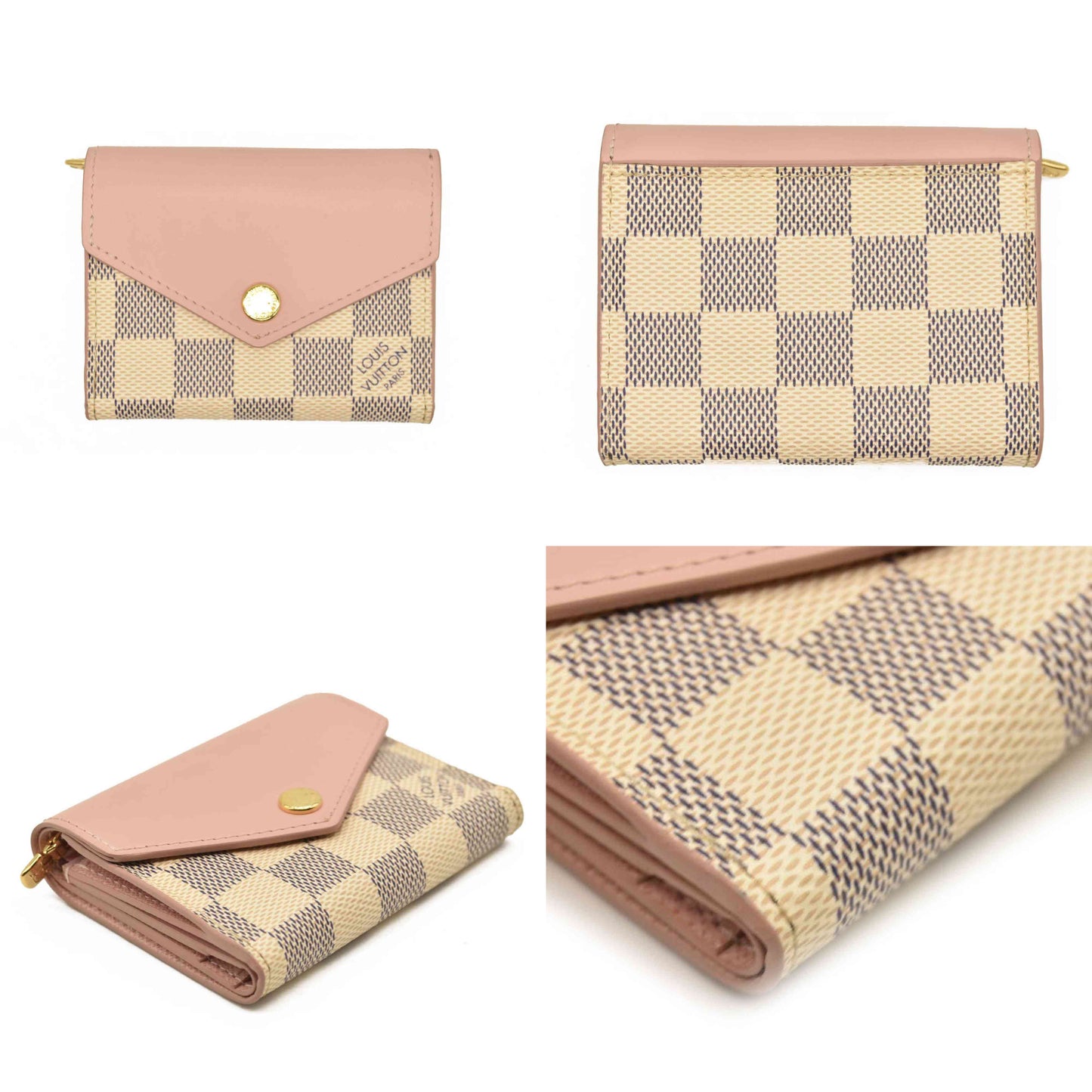 LOUIS VUITTON Damier Azur Zoe Wallet Rose Ballerine