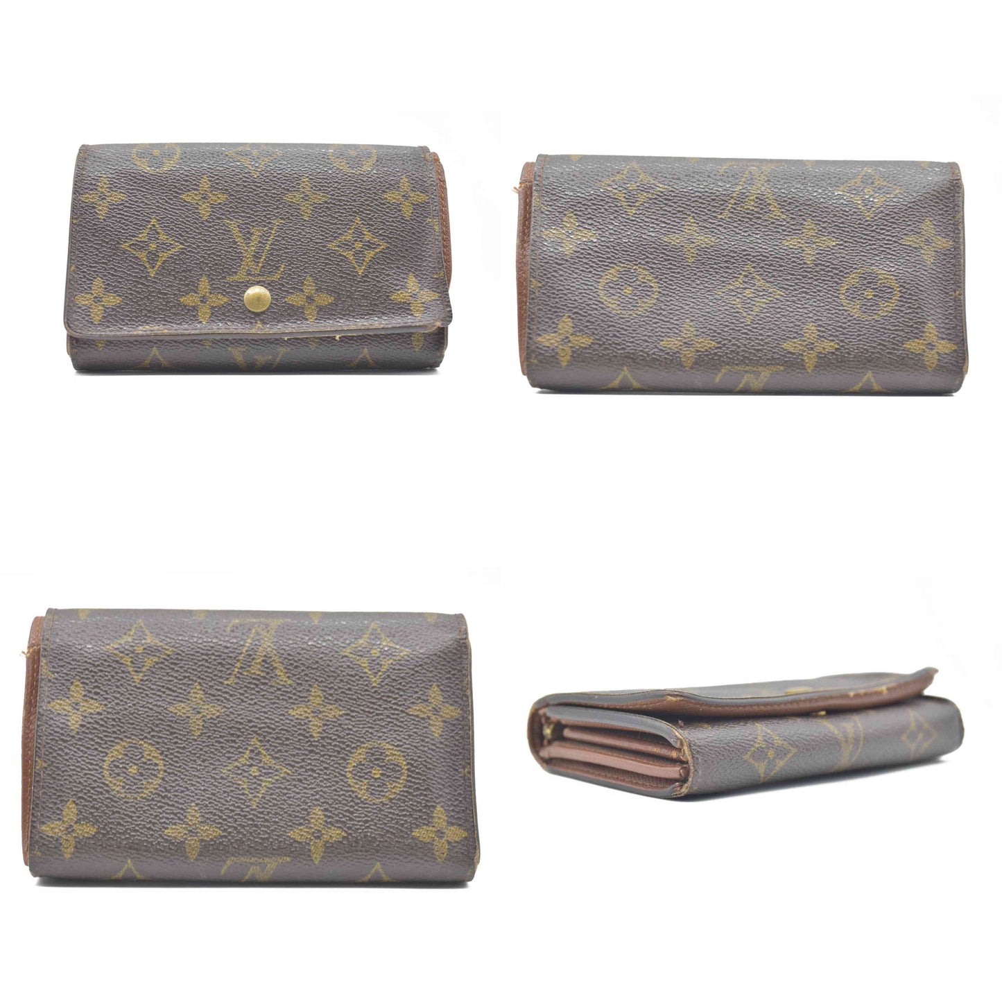 $560 Louis Vuitton  Monogram Porte-Monnaie Tresor Wallet CA0073