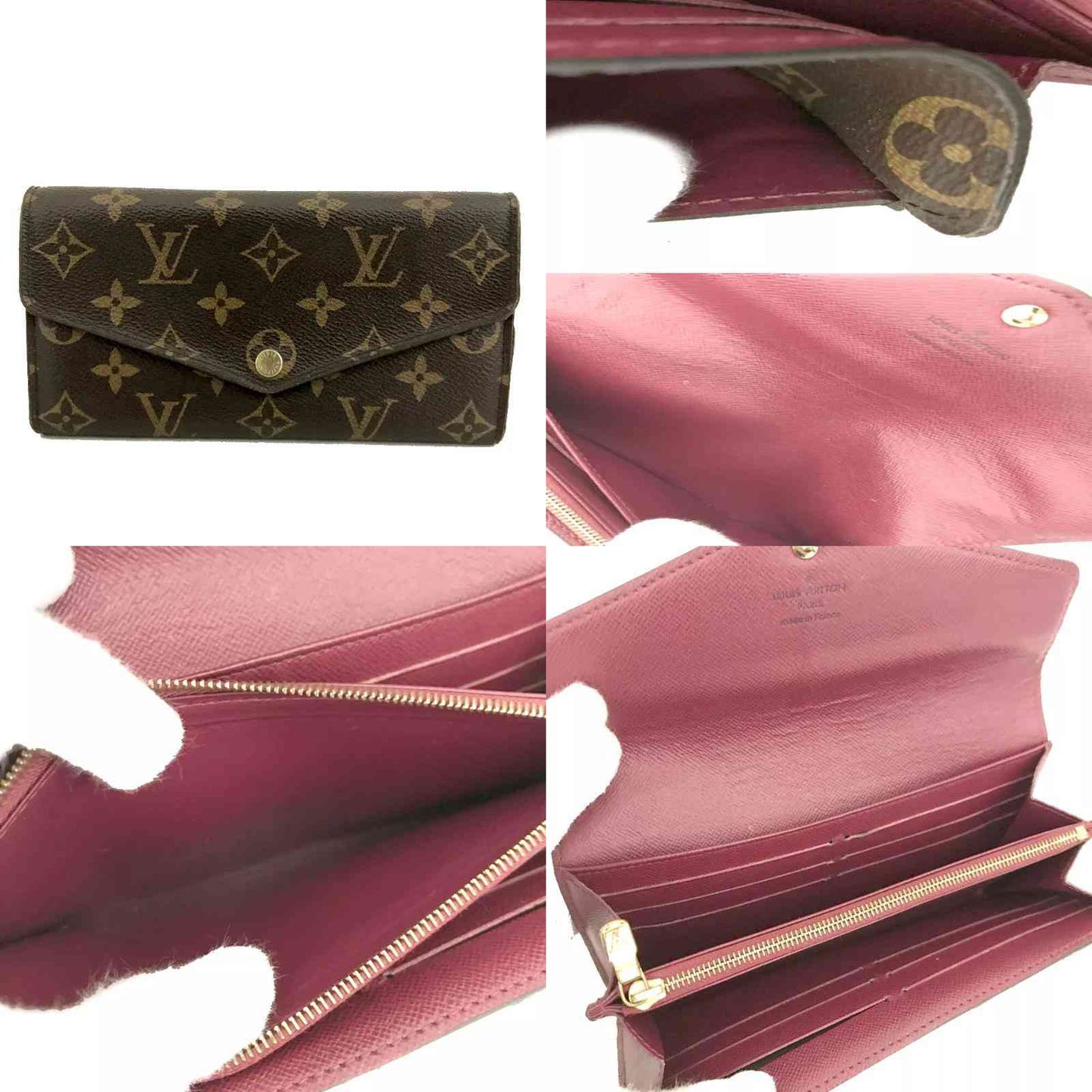 Louis Vuitton  Monogram Sarah Wallet NM Fuchsia SN1149