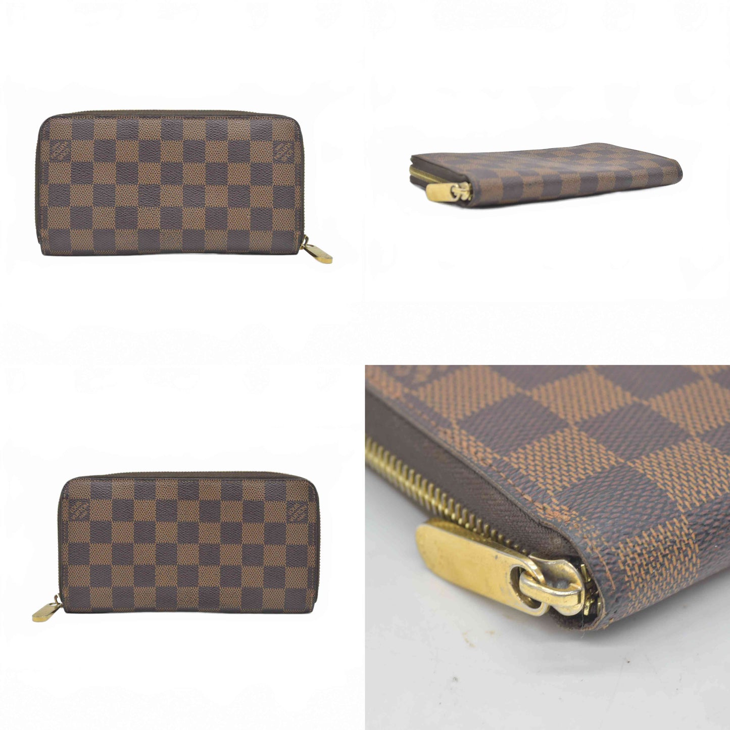 $915 2012 Louis Vuitton Damier Ebene Zippy Wallet CA2162