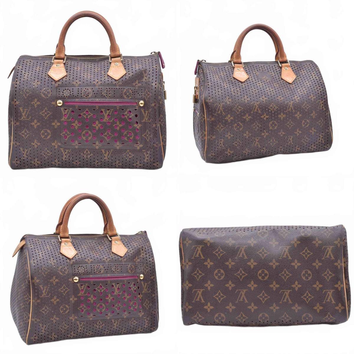 $2025 2006 Louis Vuitton Monogram Perforated Speedy 30 Fuchsia AR0046
