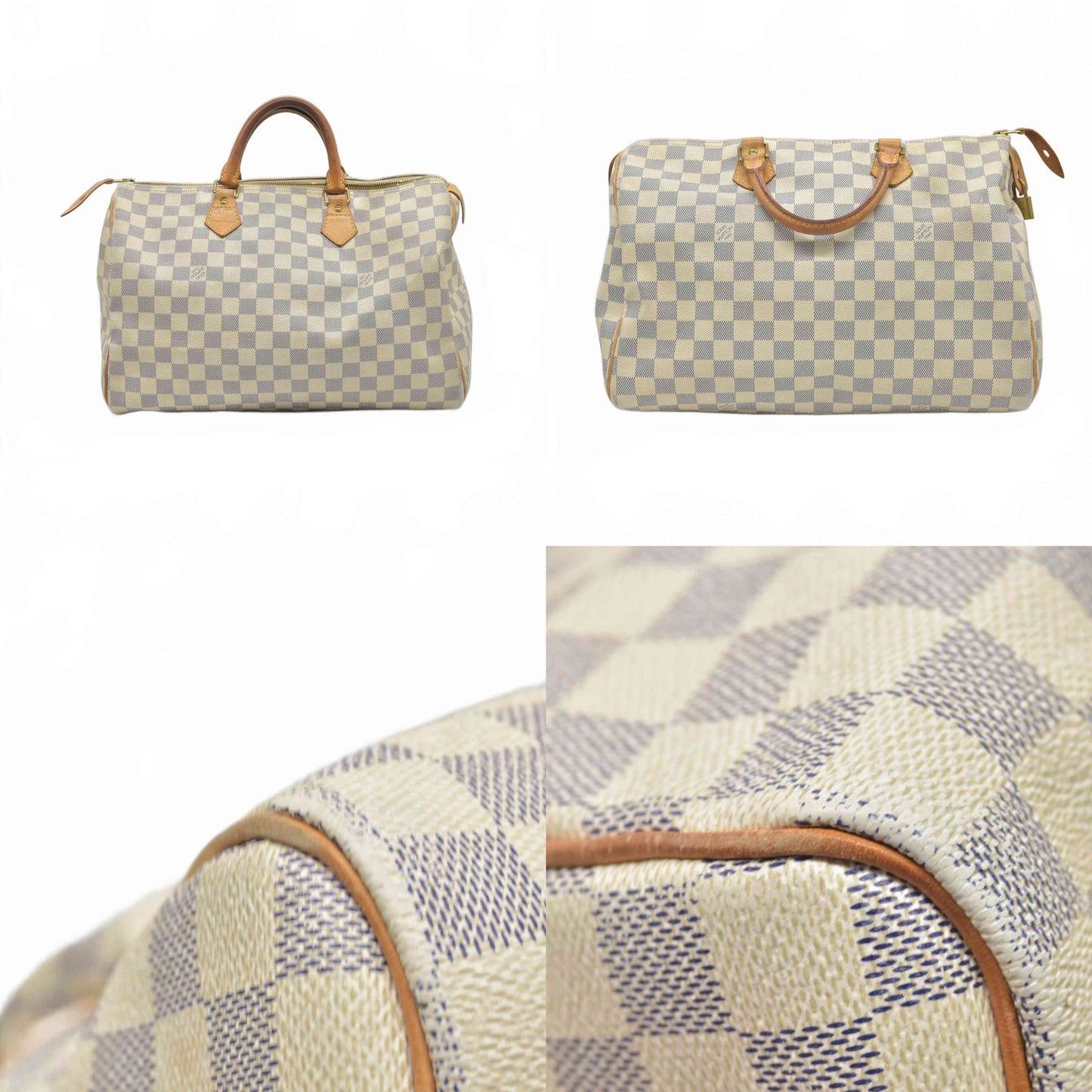 $1730 2009 Louis Vuitton Damier Azur Speedy 35 SD2059