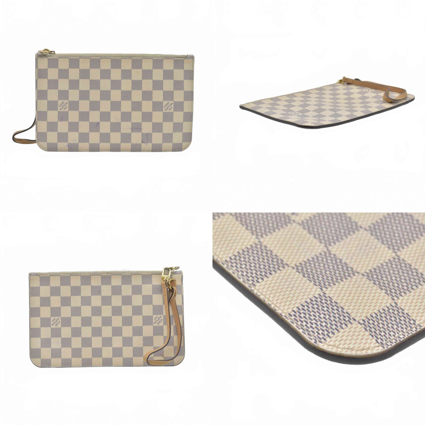 Louis Vuitton Damier Azur Braided Neverfull MM Tote Pochette
