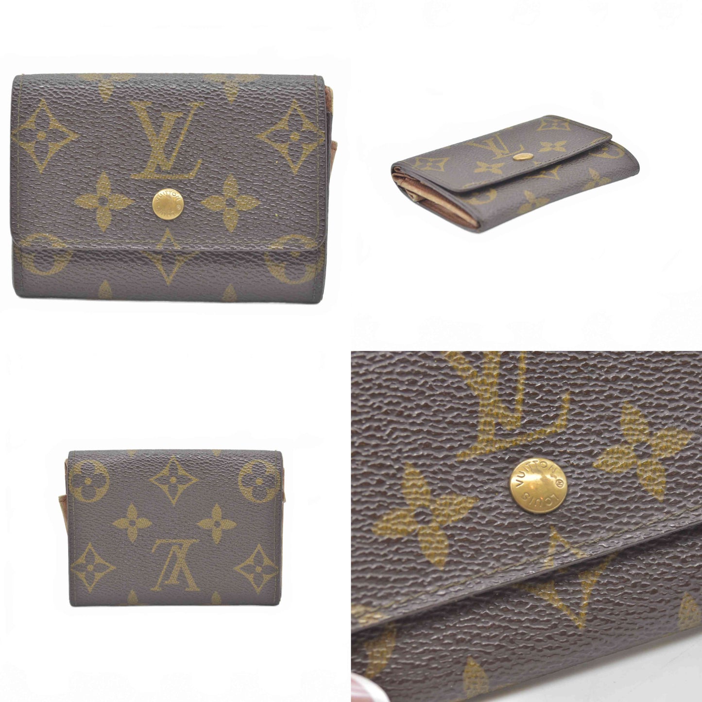 $450 Louis Vuitton Monogram Porte-Monnaie Plat Coin Purse