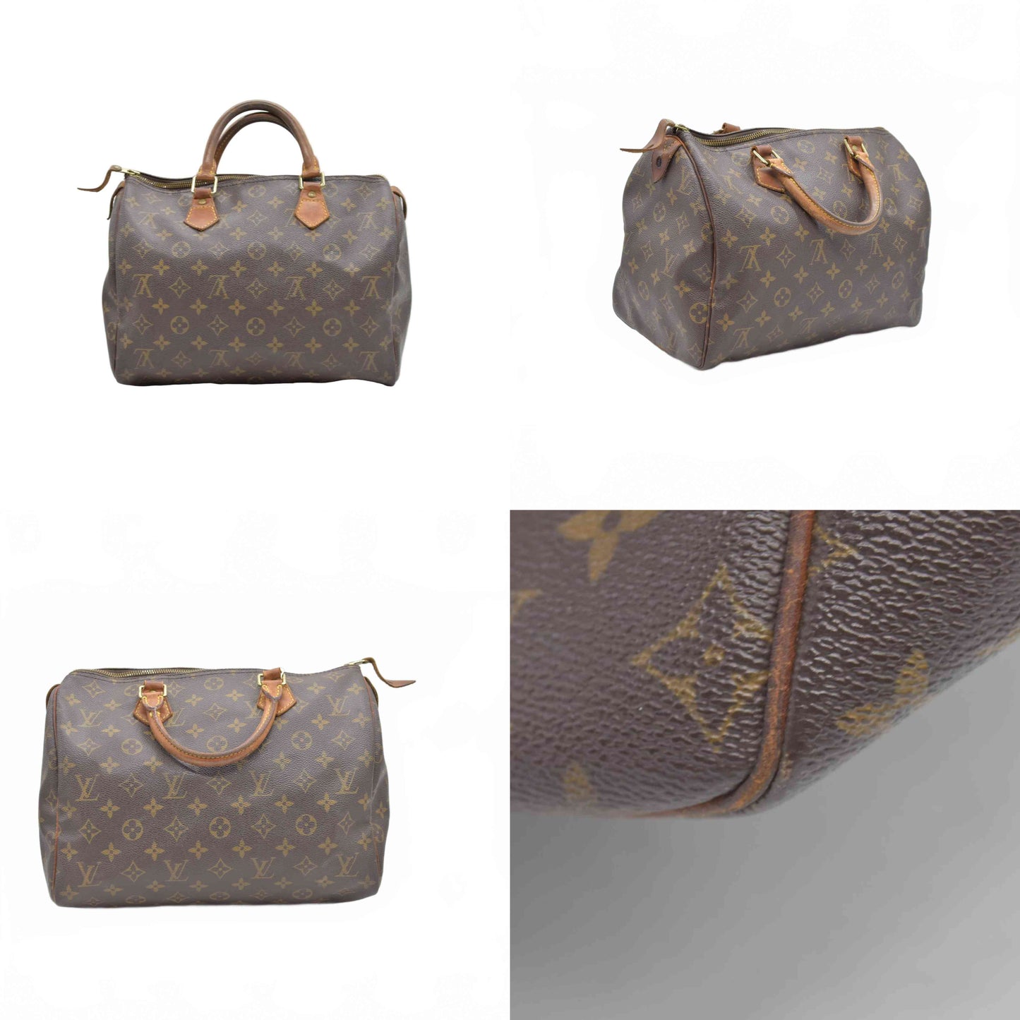 $1630 2000 Louis Vuitton LV Hand Bag Speedy 30 Brown Monogram TH0070