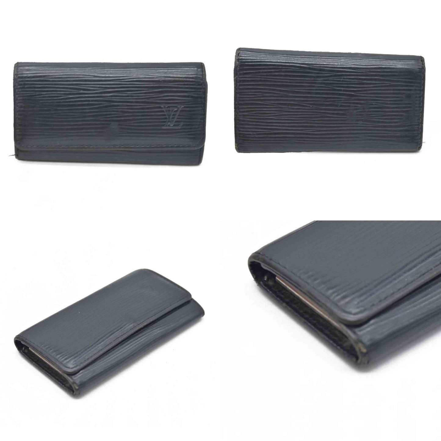 Louis Vuitton Epi Multicles Leather 4 Ring Key Case Black