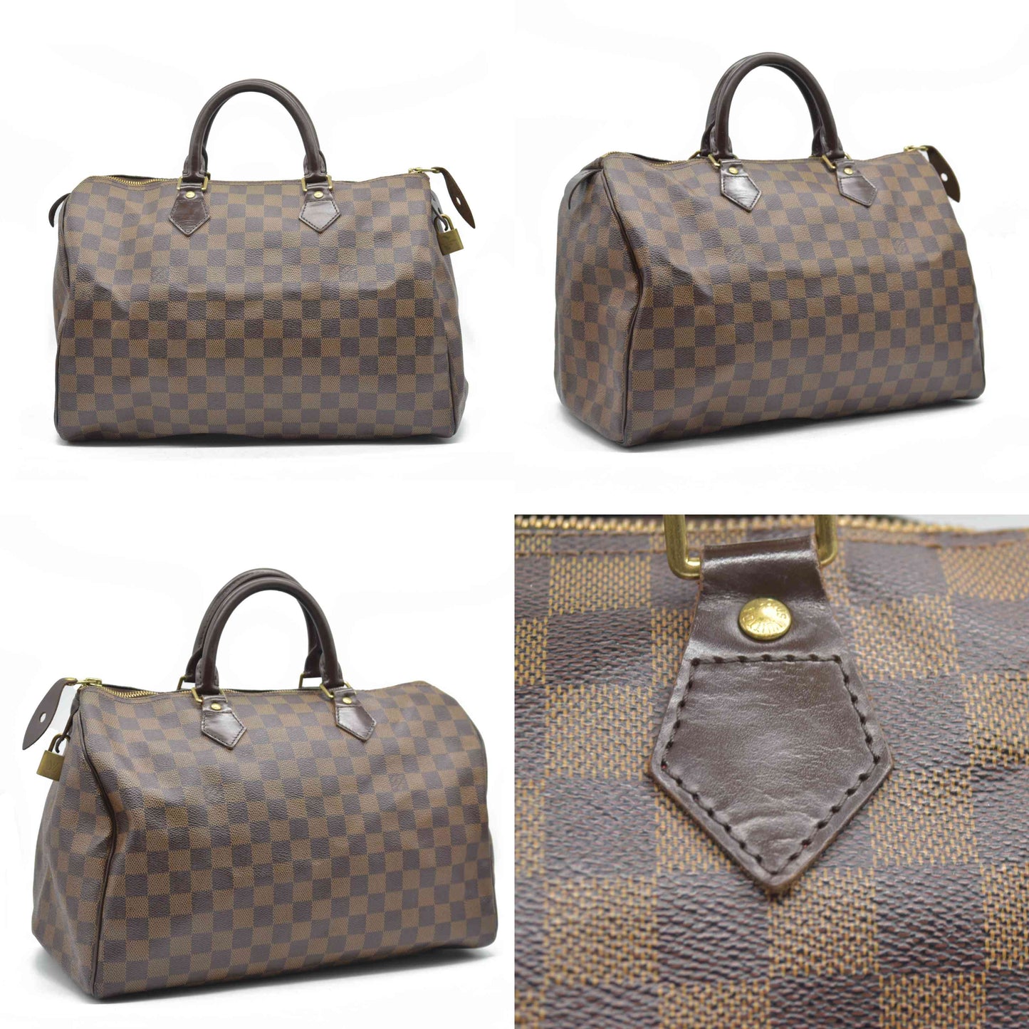 $1730 Louis Vuitton  Damier Ebene Speedy 35 DU0120 2010