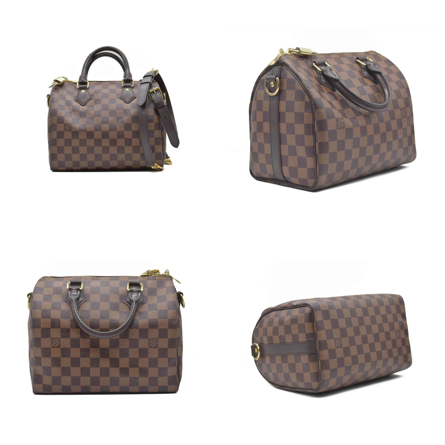 $1940 Louis Vuitton Damier Ebene Speedy Bandouliere 25 SD1159