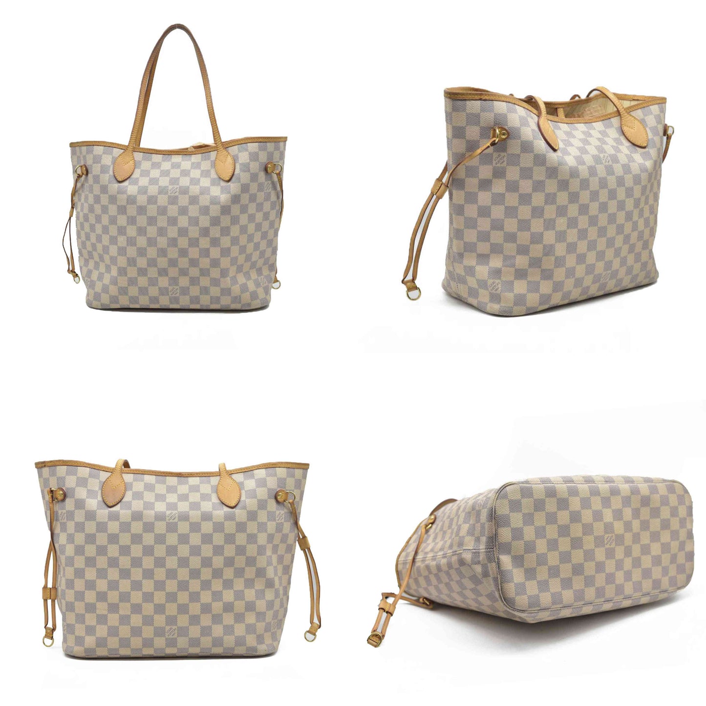 $2170 Louis Vuitton  Damier Azur Neverfull MM SA1160