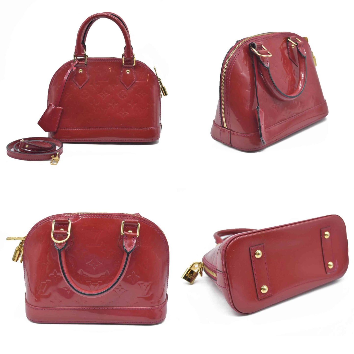 $2230 AUCTION Louis Vuitton  Vernis Alma BB Rose Indien