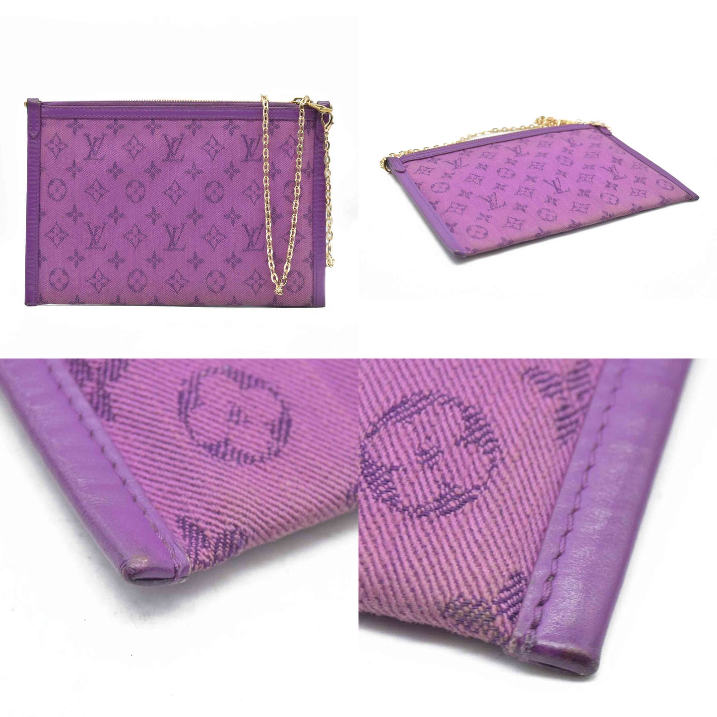 Louis Vuitton  Monogram Double Flat Messenger Marron Purple CA1199