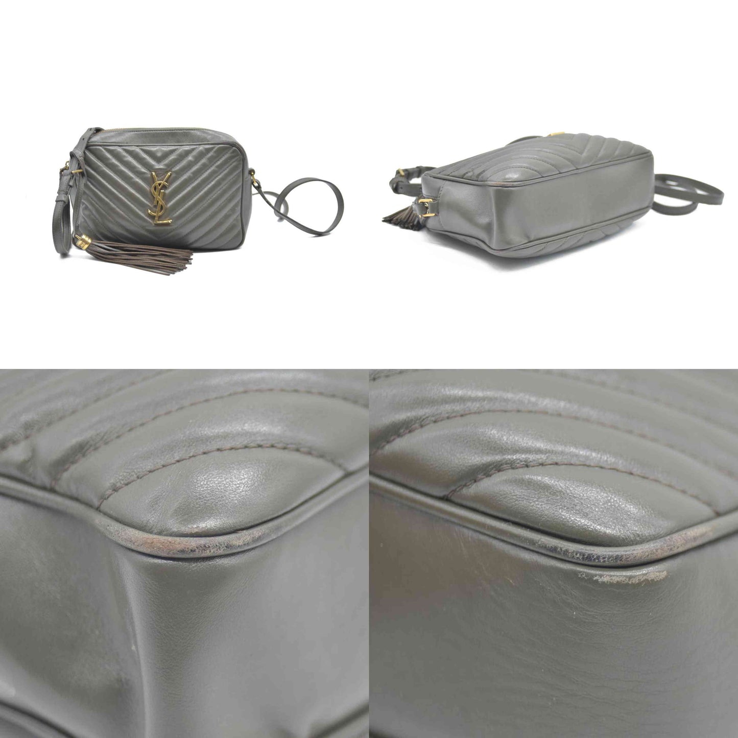 $1690 Saint Laurent Chevron Lou Camera